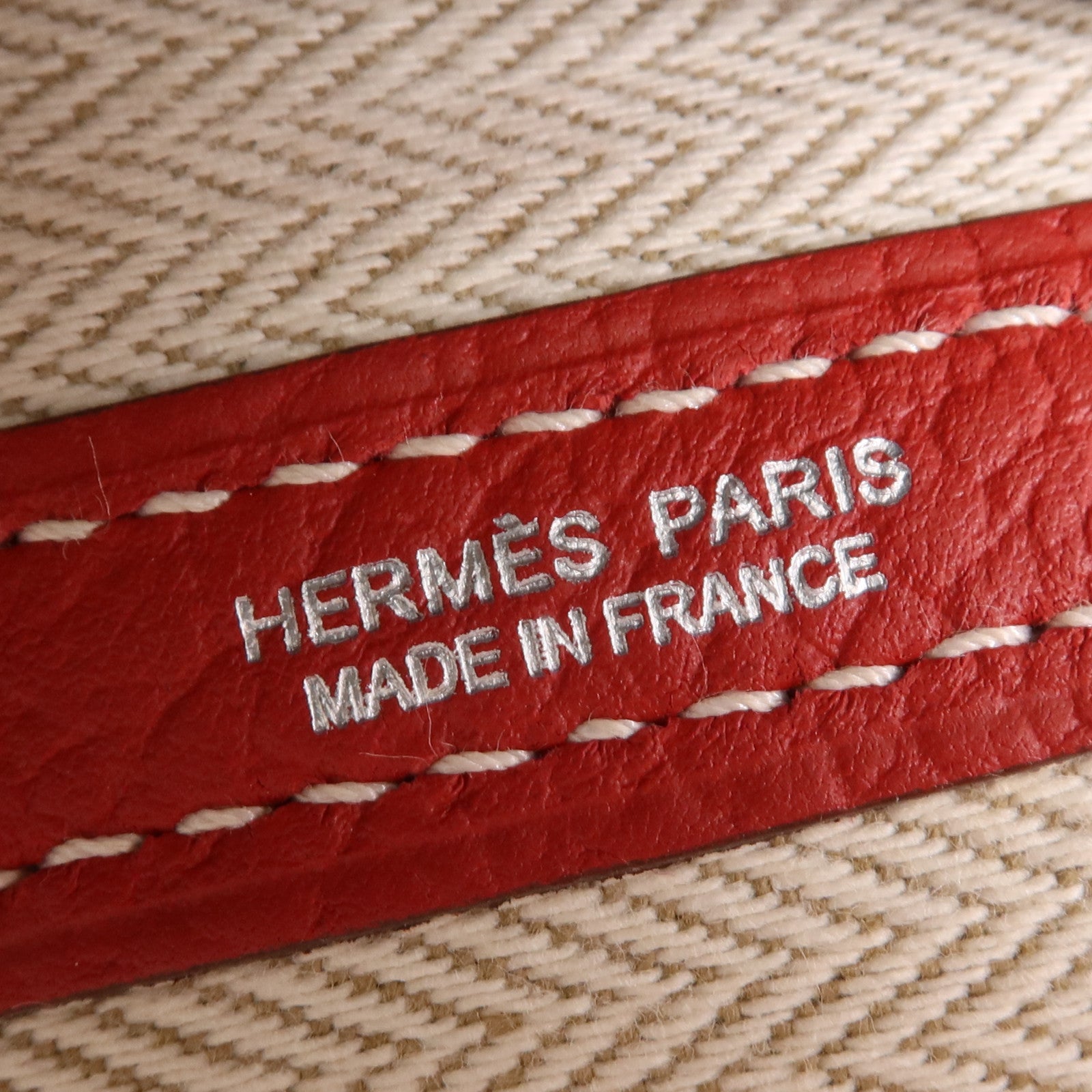 HERMES Country皮革Garden Party TPM銀扣手挽袋Rouge Casaque