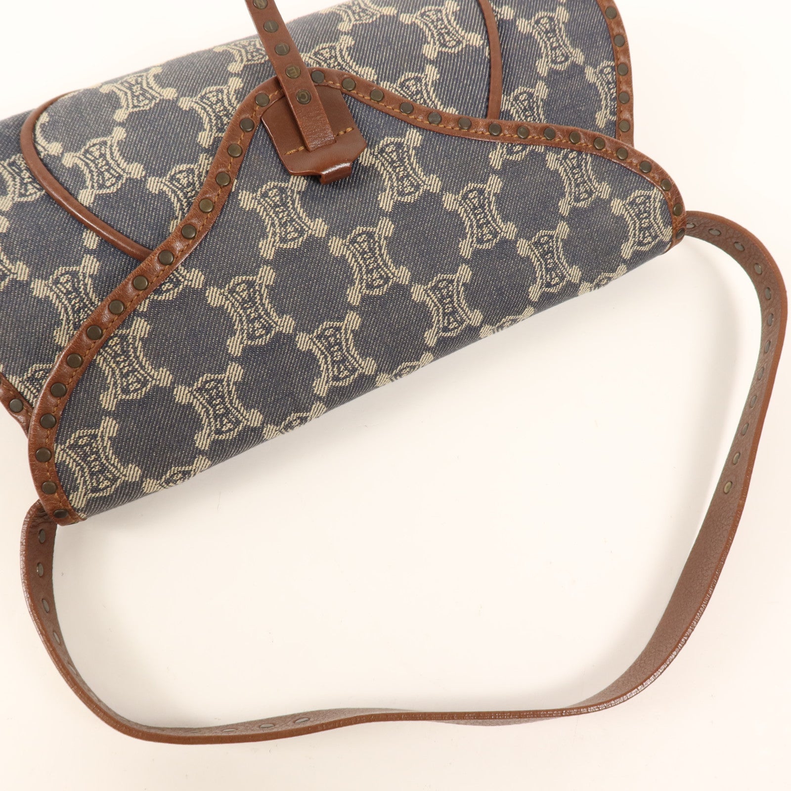 CELINE 帆布Shoulder Bag金扣肩背袋