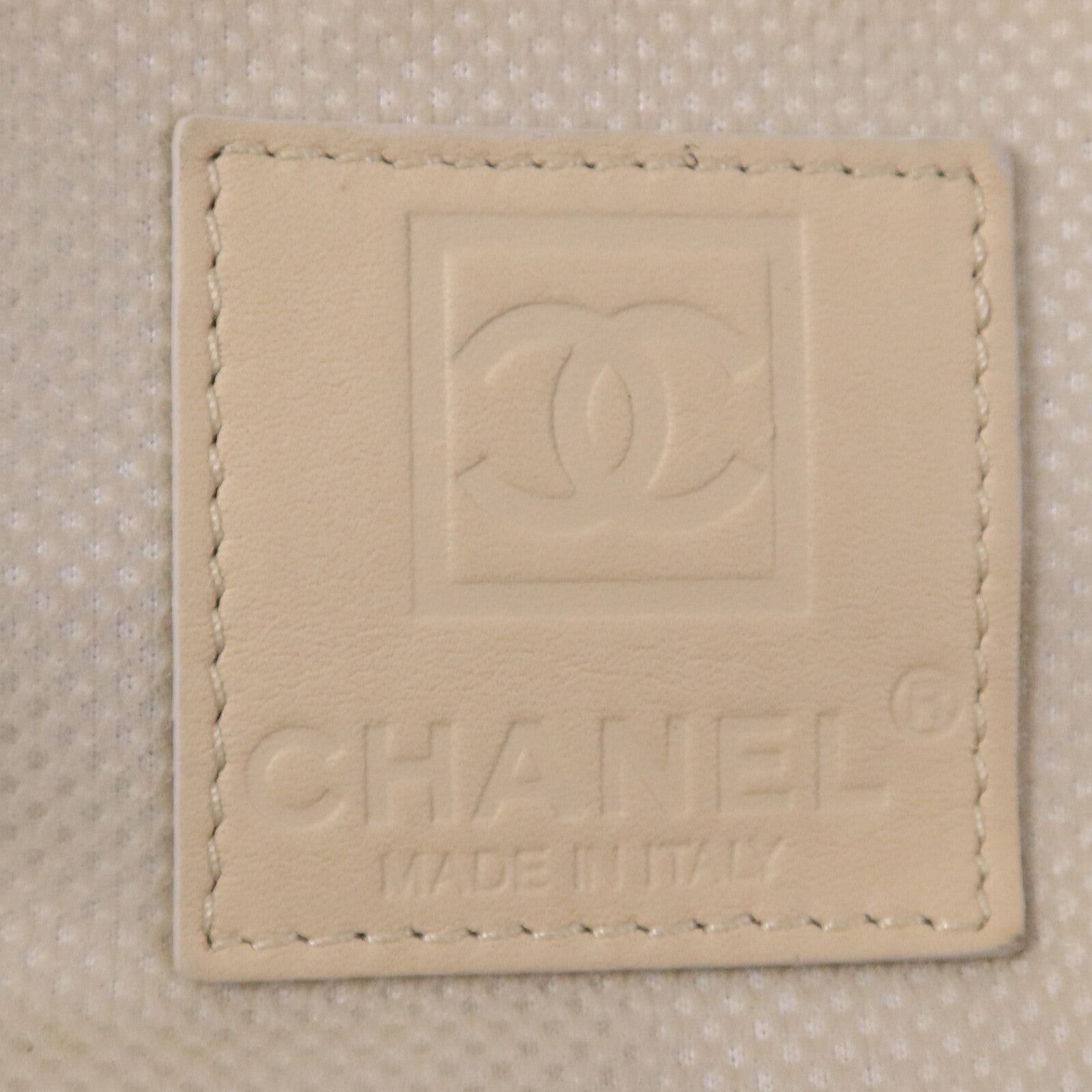CHANEL 牛皮皮革/帆布Tote Bag銀扣肩背袋
