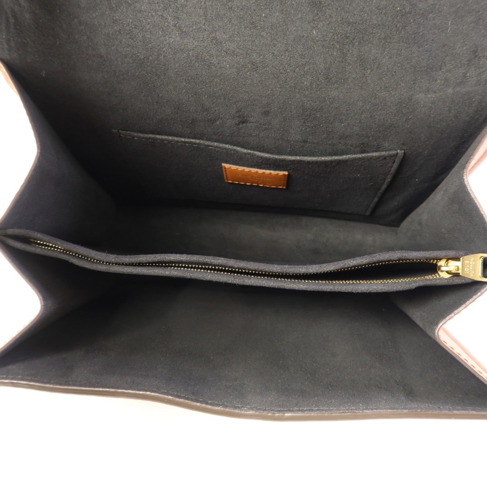 LOUIS VUITTON Monogram/Monogram Reverse Dauphine MM金扣手挽肩背兩用袋棕色