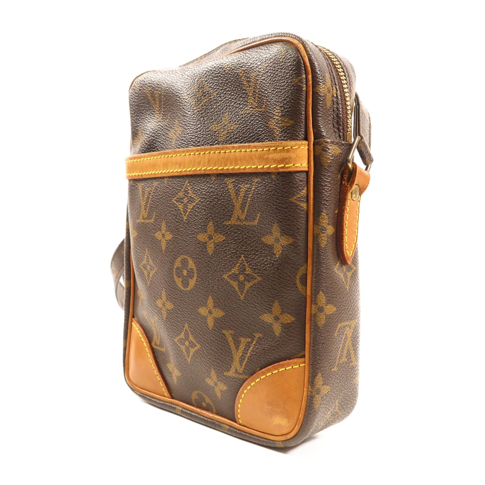 LOUIS VUITTON Monogram Danube金扣肩背袋棕色
