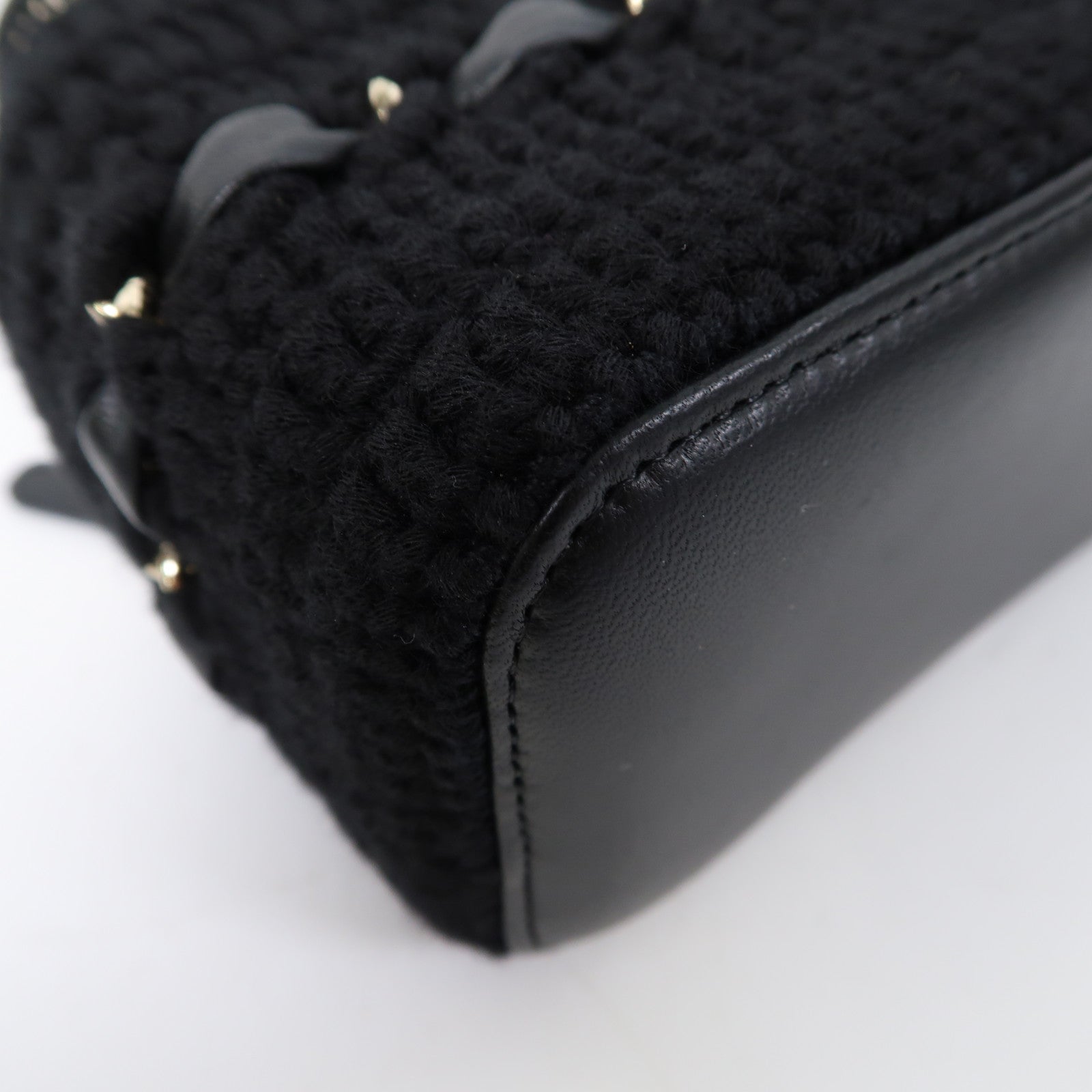 CHANEL 【激減優惠】菱格羊皮皮革/布料Vanity Case金扣鏈帶肩背袋黑色