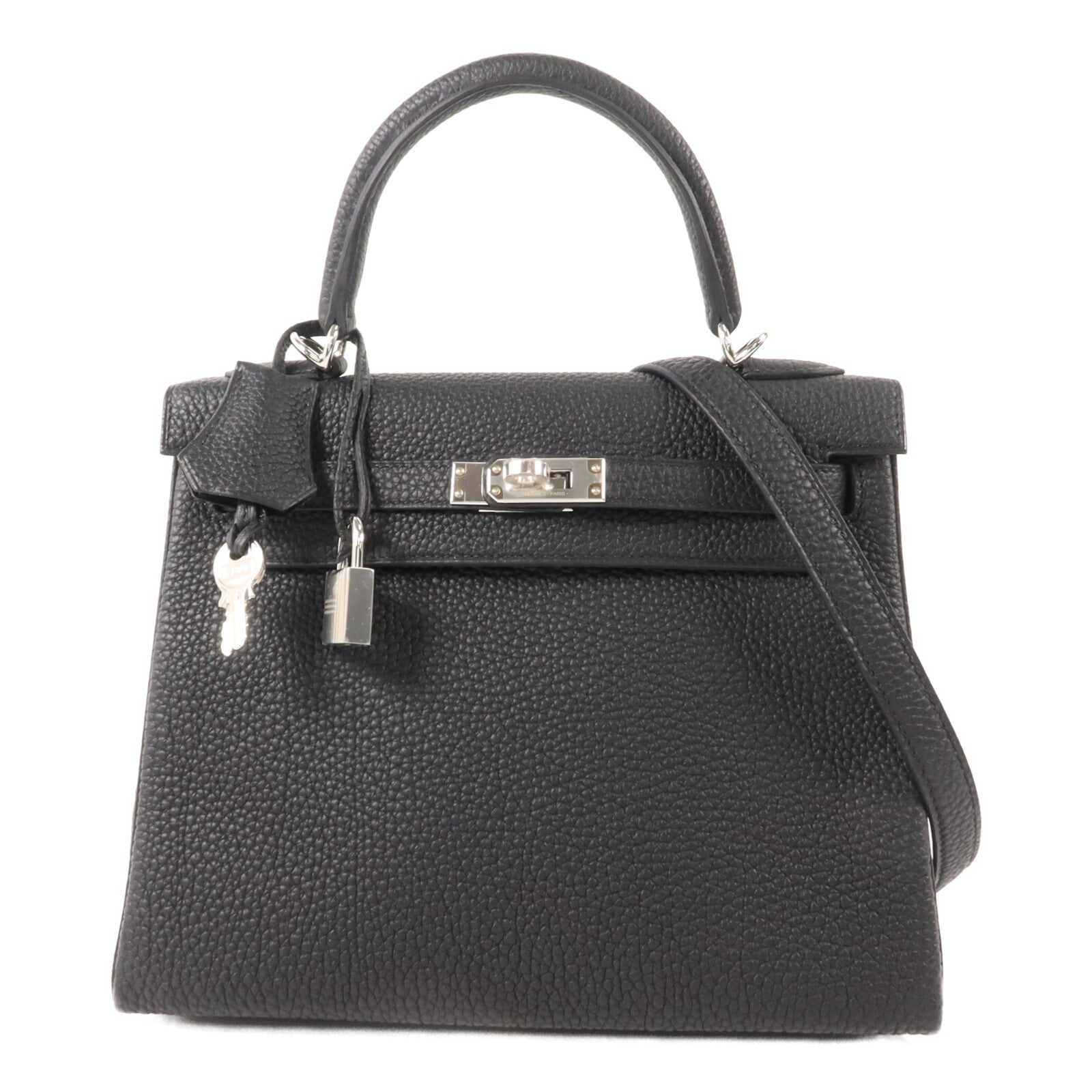 HERMES Togo皮革Kelly 25手挽肩背兩用袋Noir