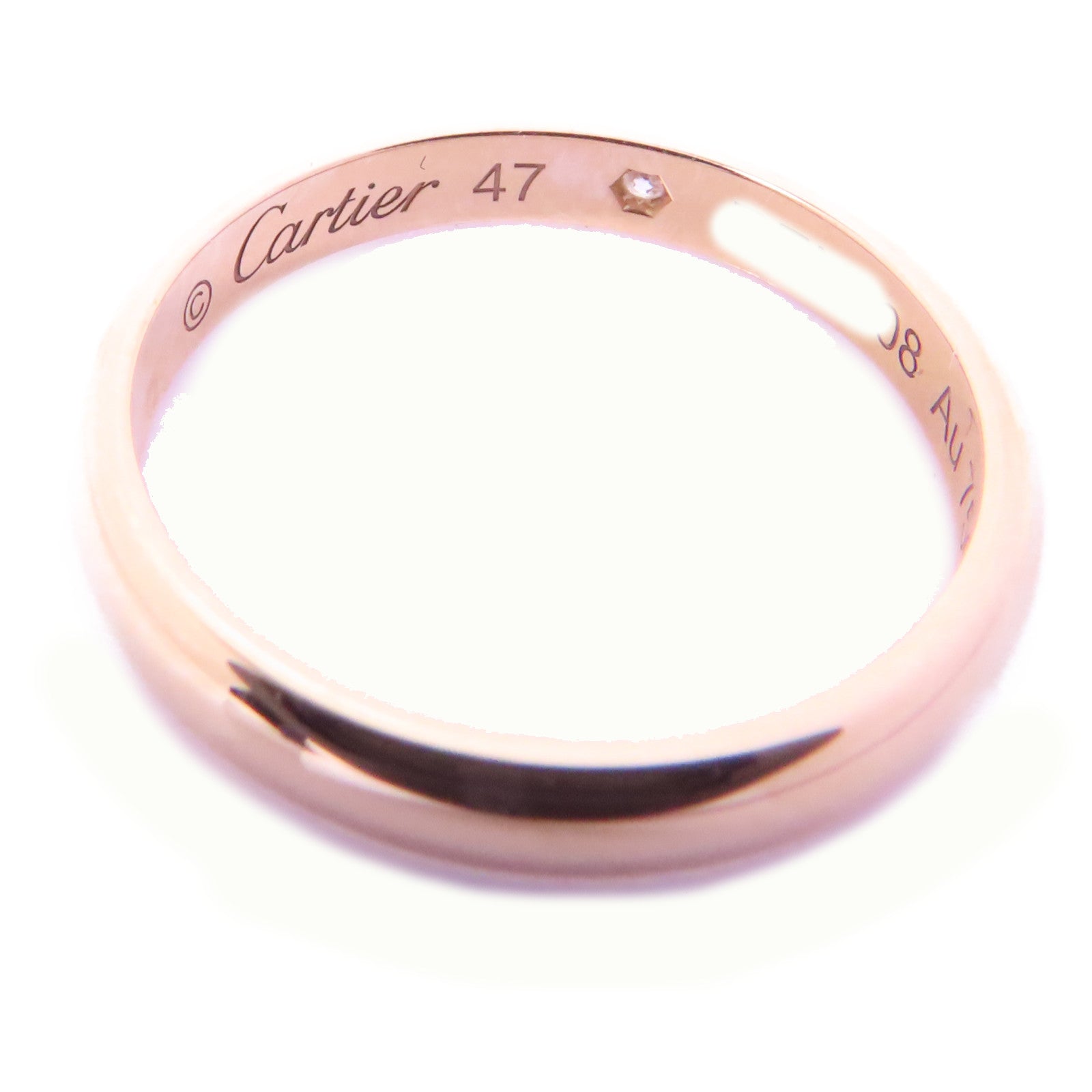 CARTIER 18K玫瑰金Fede 1895 1 Diamond Ring鑽石戒指US#4.25/Cartier#47