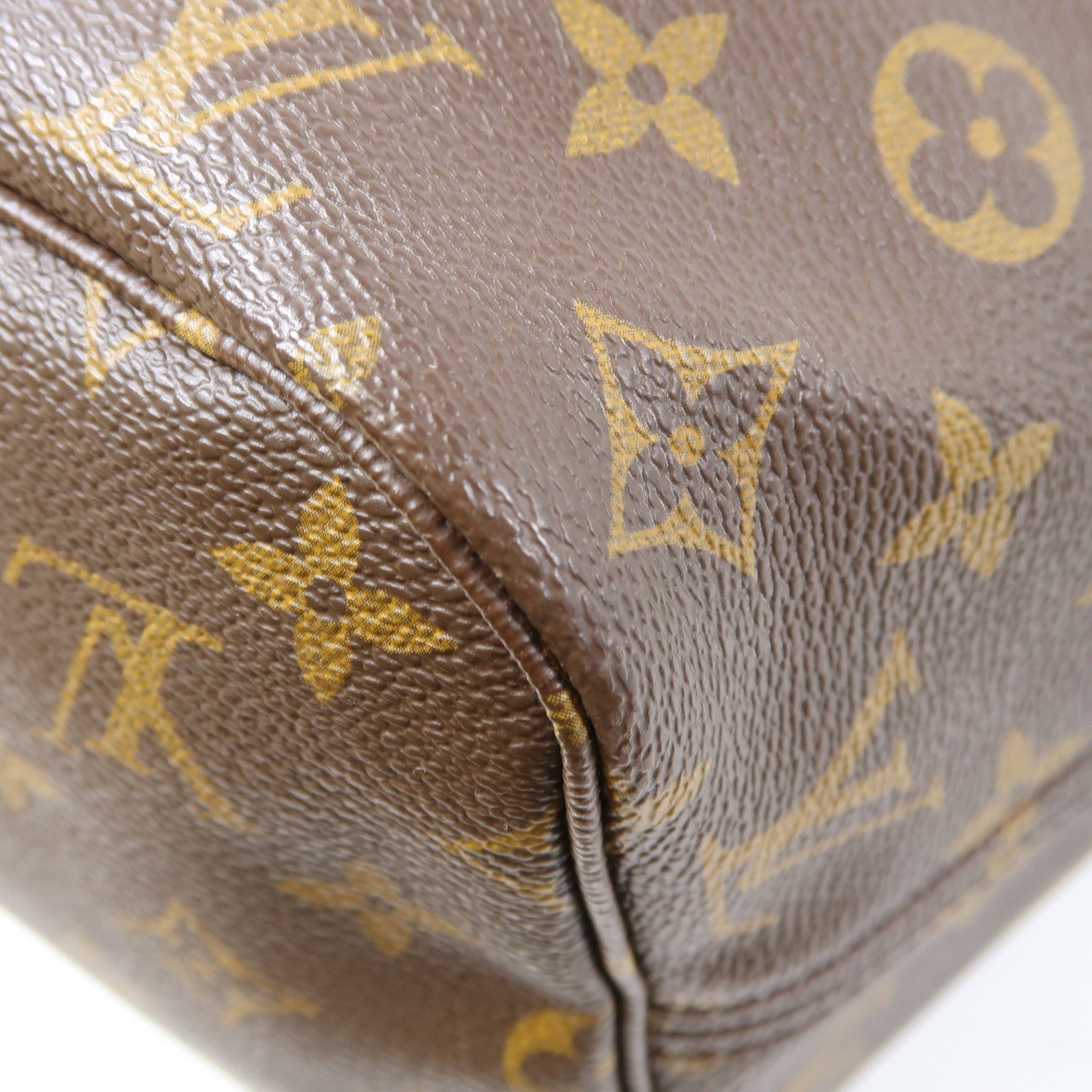 LOUIS VUITTON Monogram Neverfull MM金扣肩背袋啡色