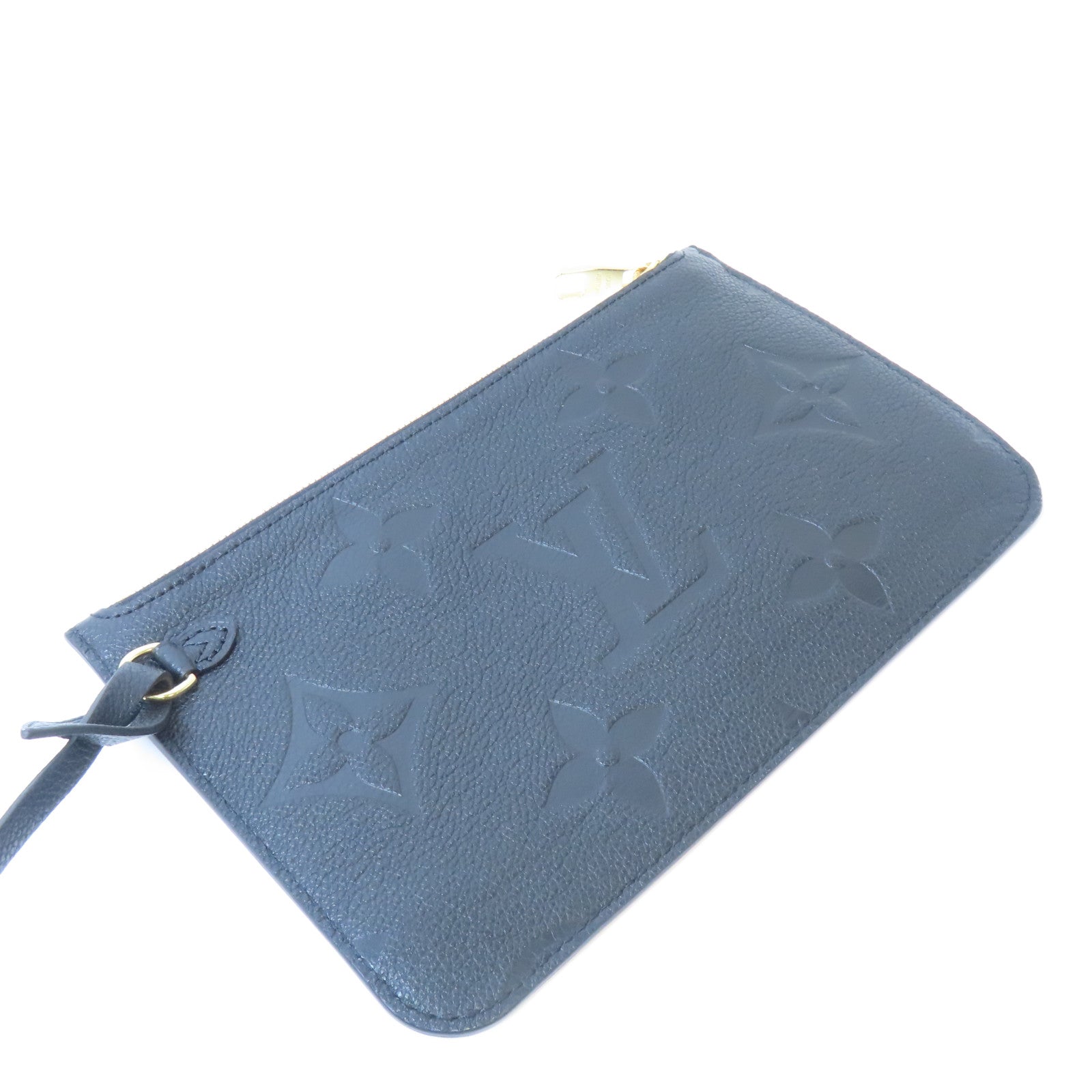LOUIS VUITTON Monogram Empreinte Neverfull MM金扣手挽袋黑色