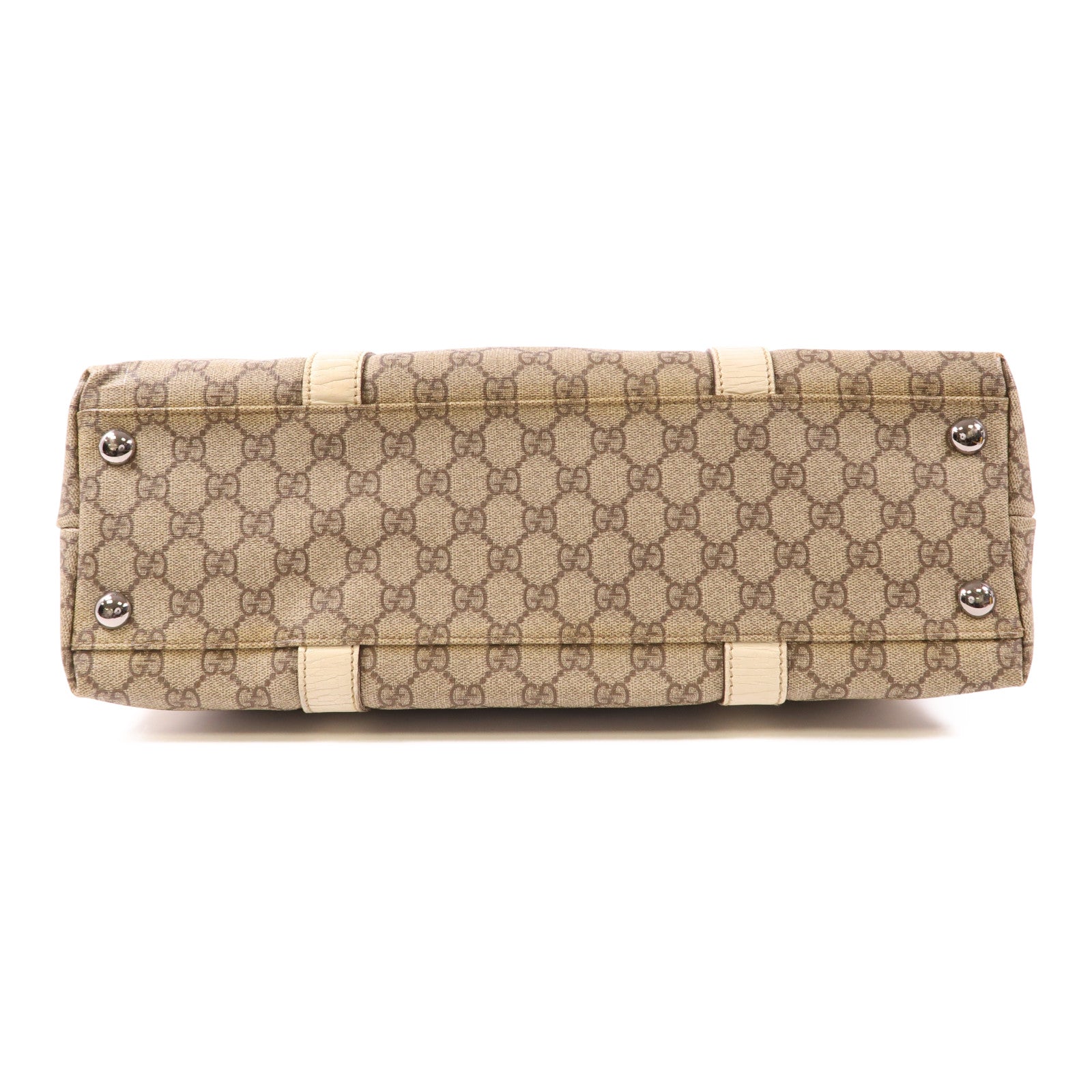 GUCCI 塗層帆布Shoulder Tote銀扣肩背袋/手挽袋