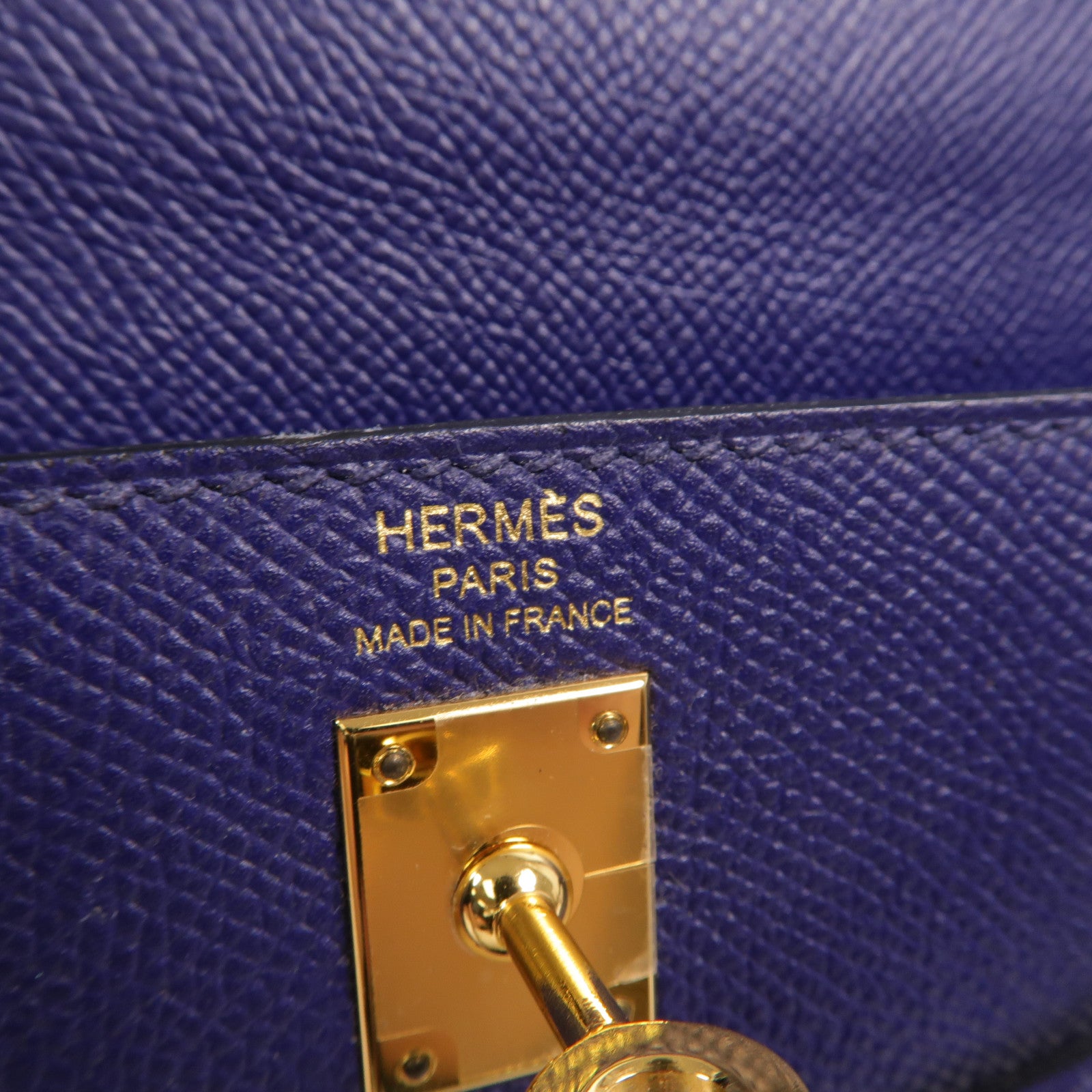 HERMES Epsom皮革Kelly 25手挽肩背兩用袋Bleu Encre
