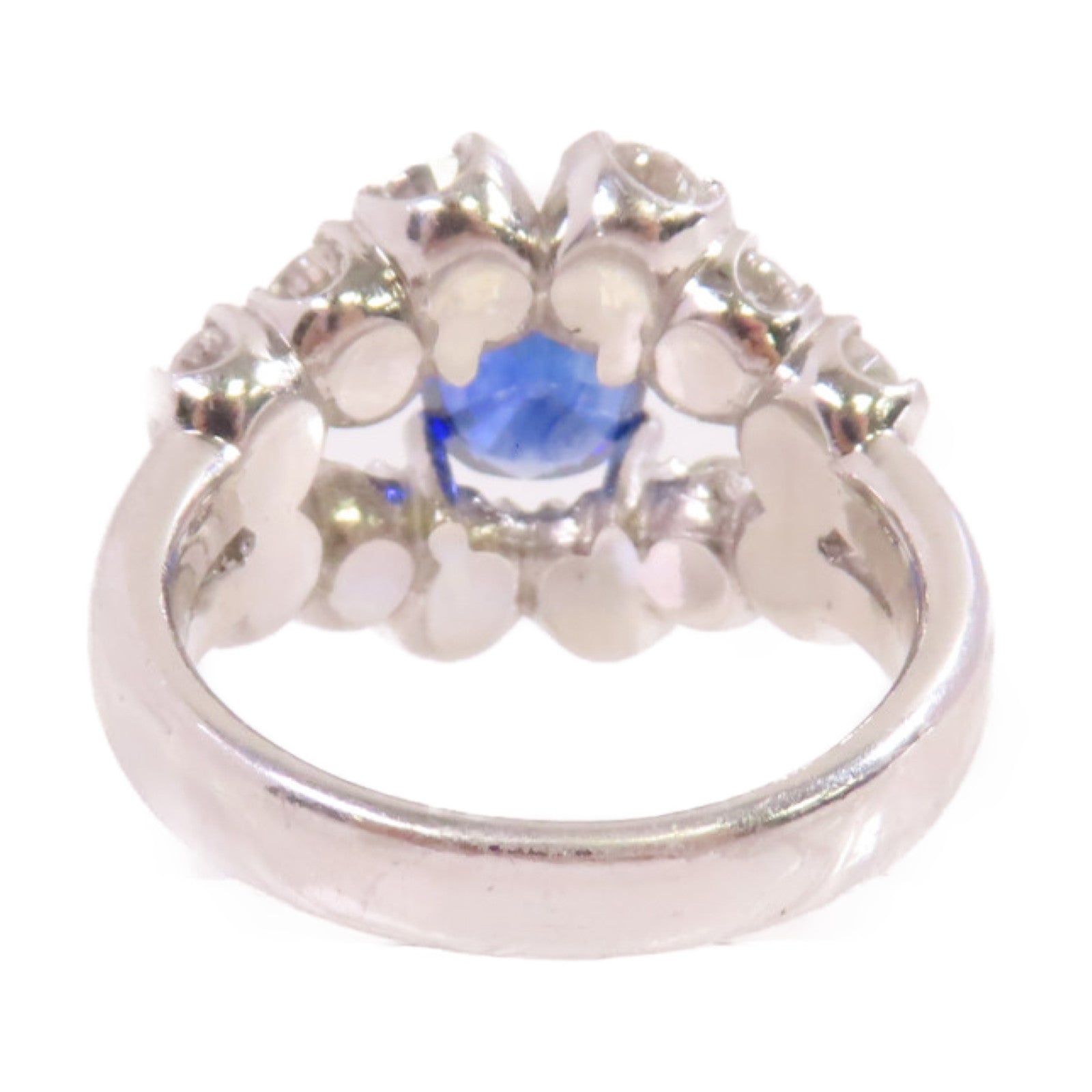 JEWELRY 【激減優惠】PT900鉑金/1.79ct藍寶石/2.50ct鑚石Sapphire Diamond Ring戒指US#7.5