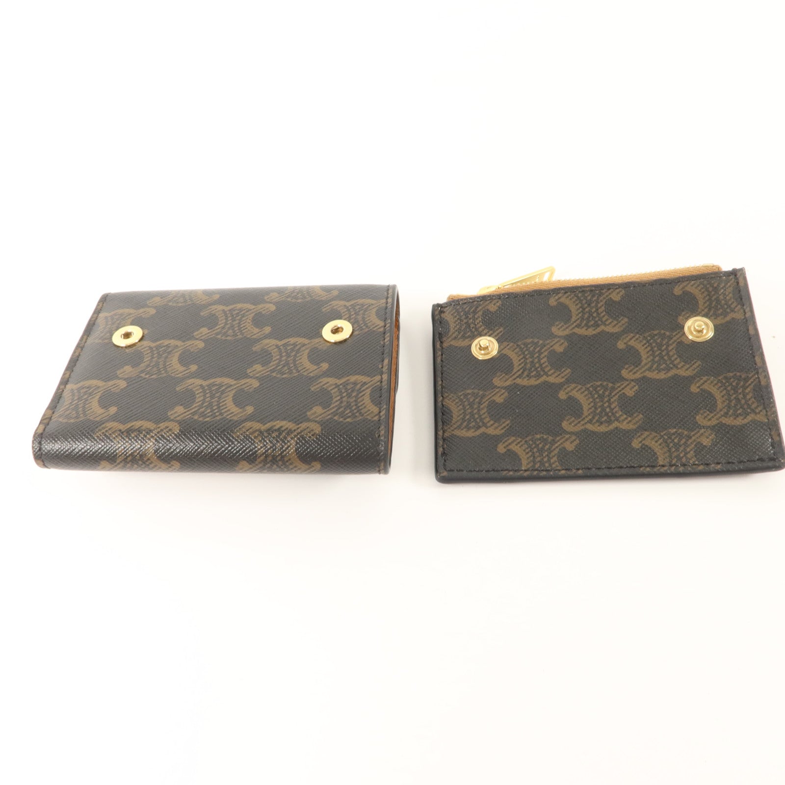 CELINE Triomphe帆布Compact Wallet With Coin Purse錢包
