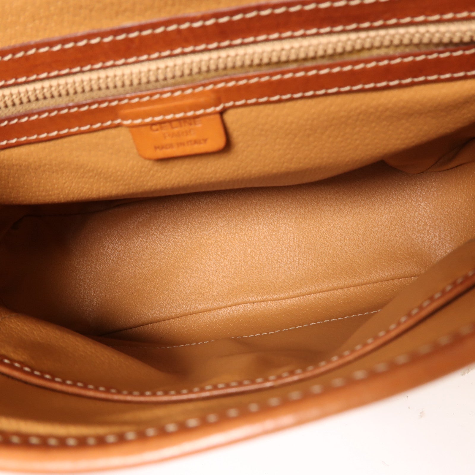 CELINE 塗層帆布2 Way Shoulder金扣手挽肩背兩用袋棕色
