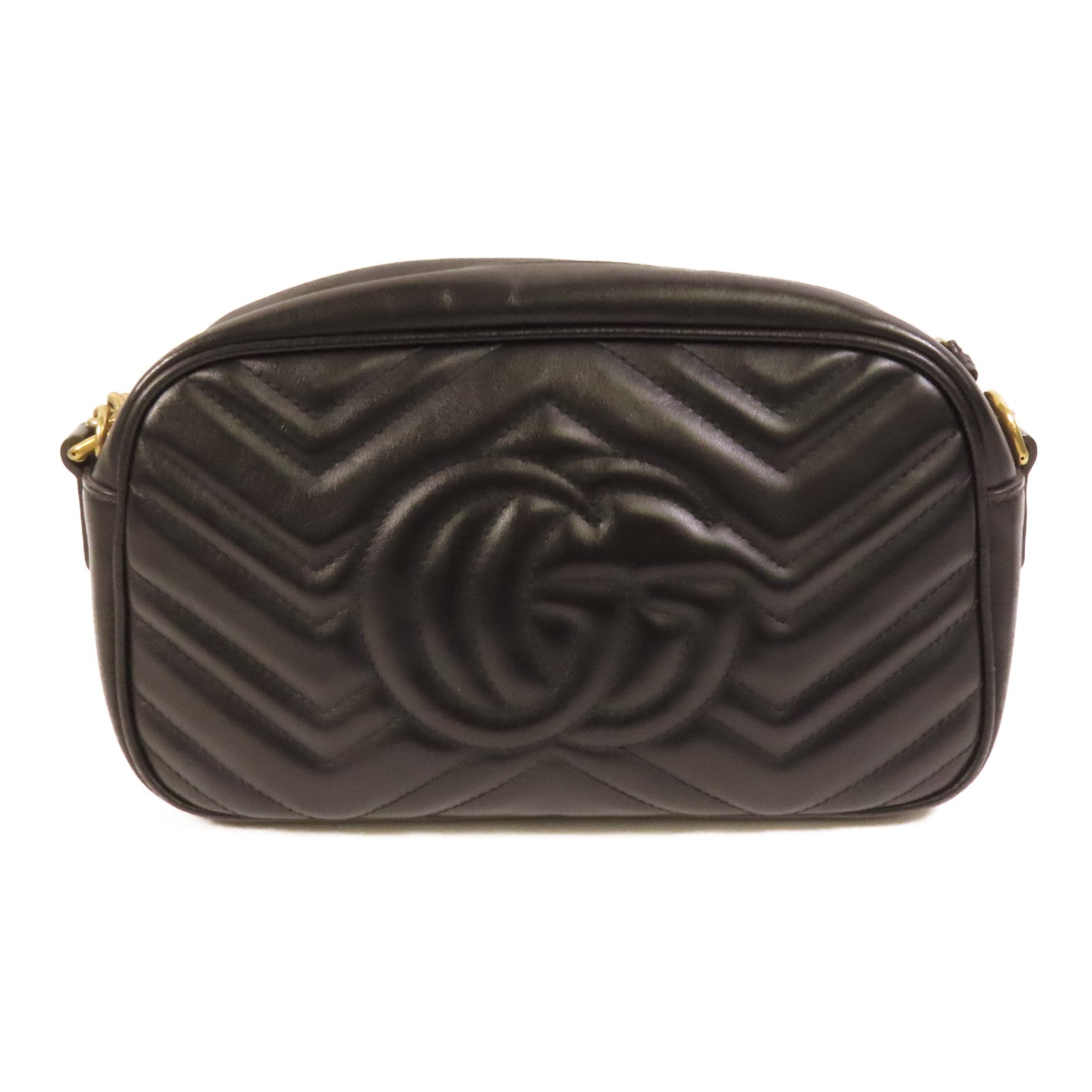 GUCCI 牛皮皮革GG Marmont Small金扣鏈帶肩背袋