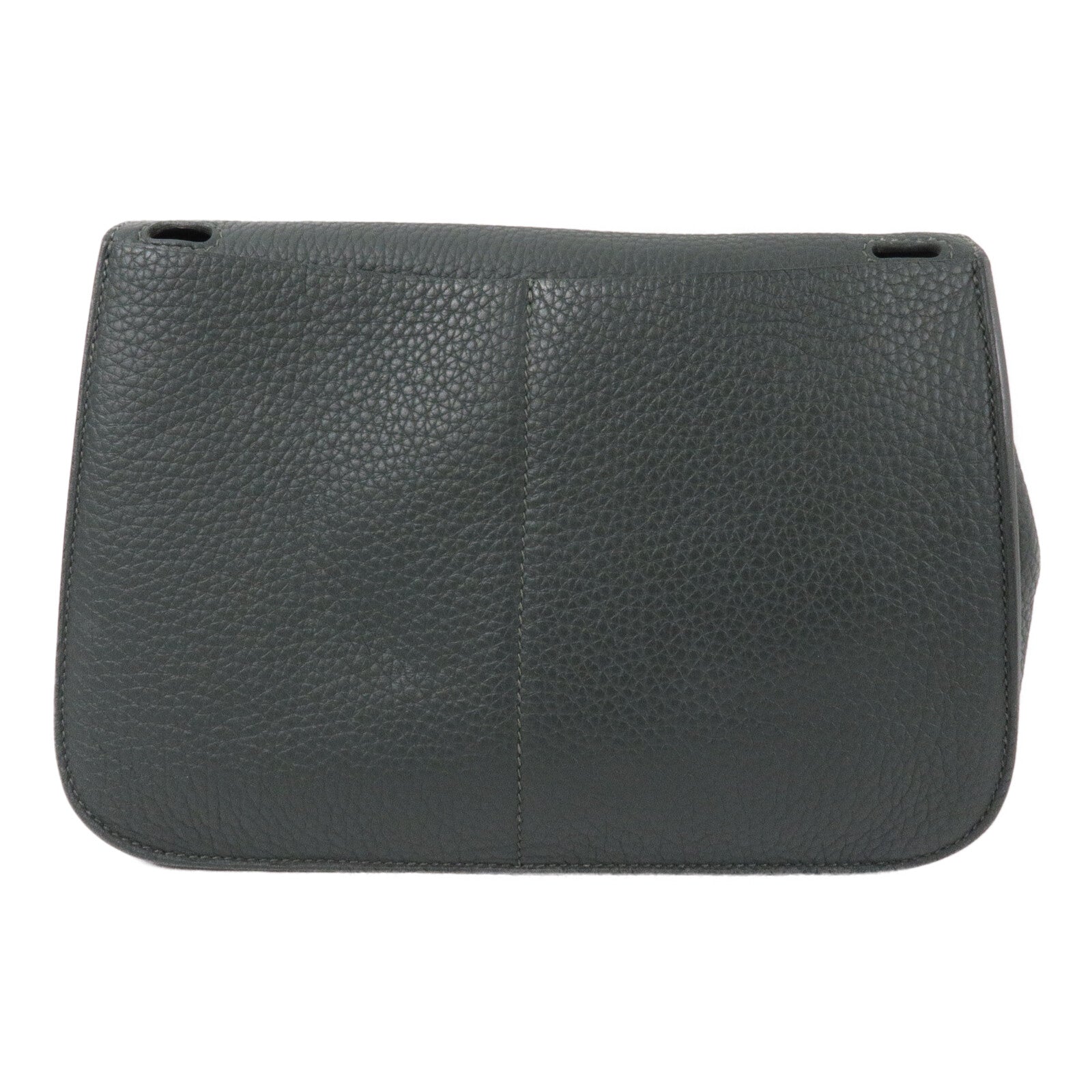 HERMES Clemence皮革Halzan 25手挽肩背兩用袋Vert Cypres