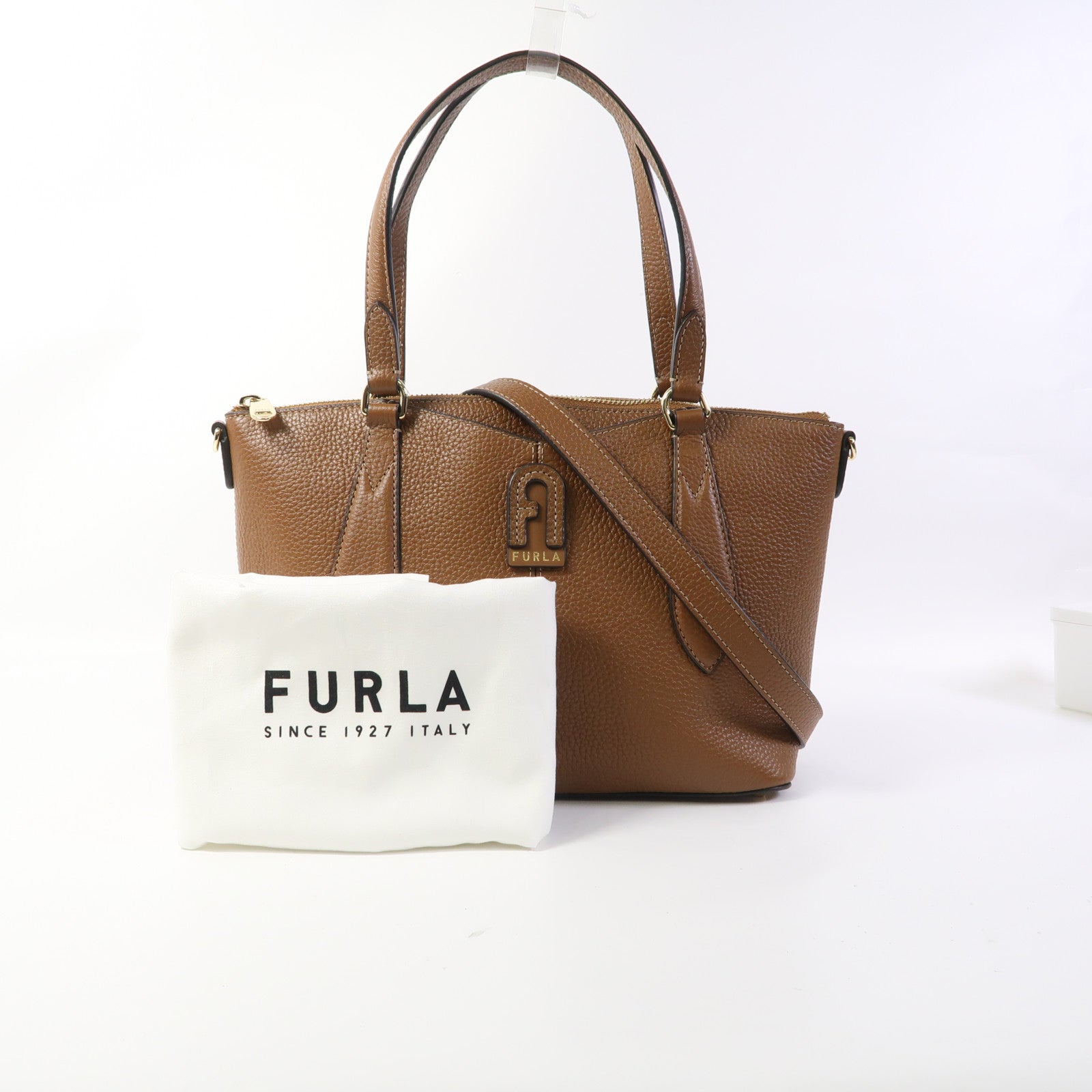 Furla 牛皮皮革Shoulder Bag金扣手挽肩背兩用袋