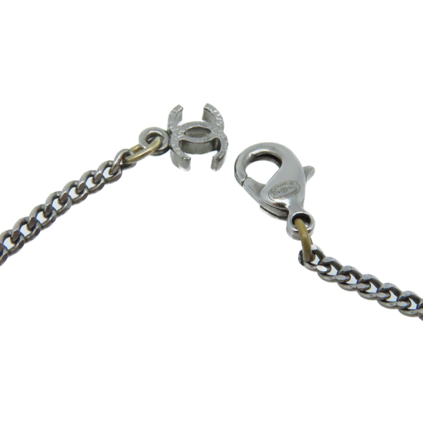 CHANEL 【激減優惠】金屬/仿珍珠CC Logo Pendant Necklace項鏈珍珠色