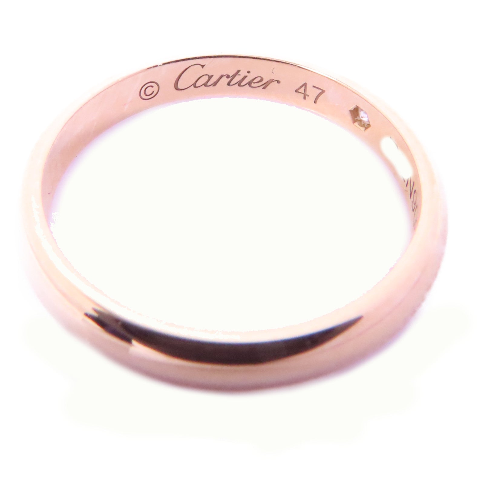 CARTIER 18K玫瑰金Fede 1895 1 Diamond Ring鑽石戒指US#4.25/Cartier#47
