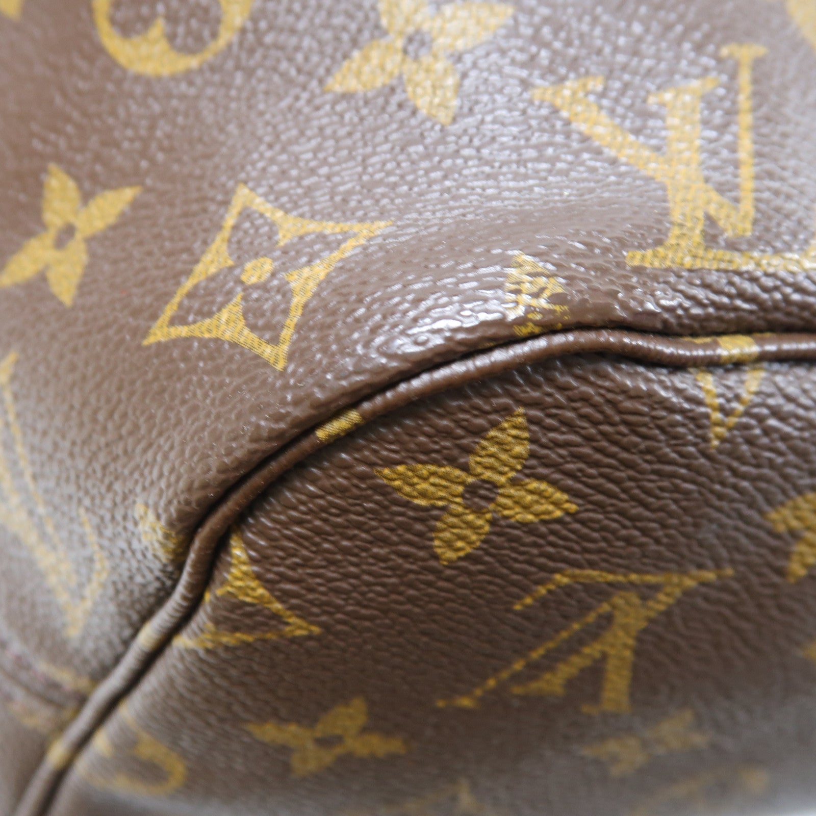 LOUIS VUITTON Monogram Neverfull MM金扣肩背袋啡色