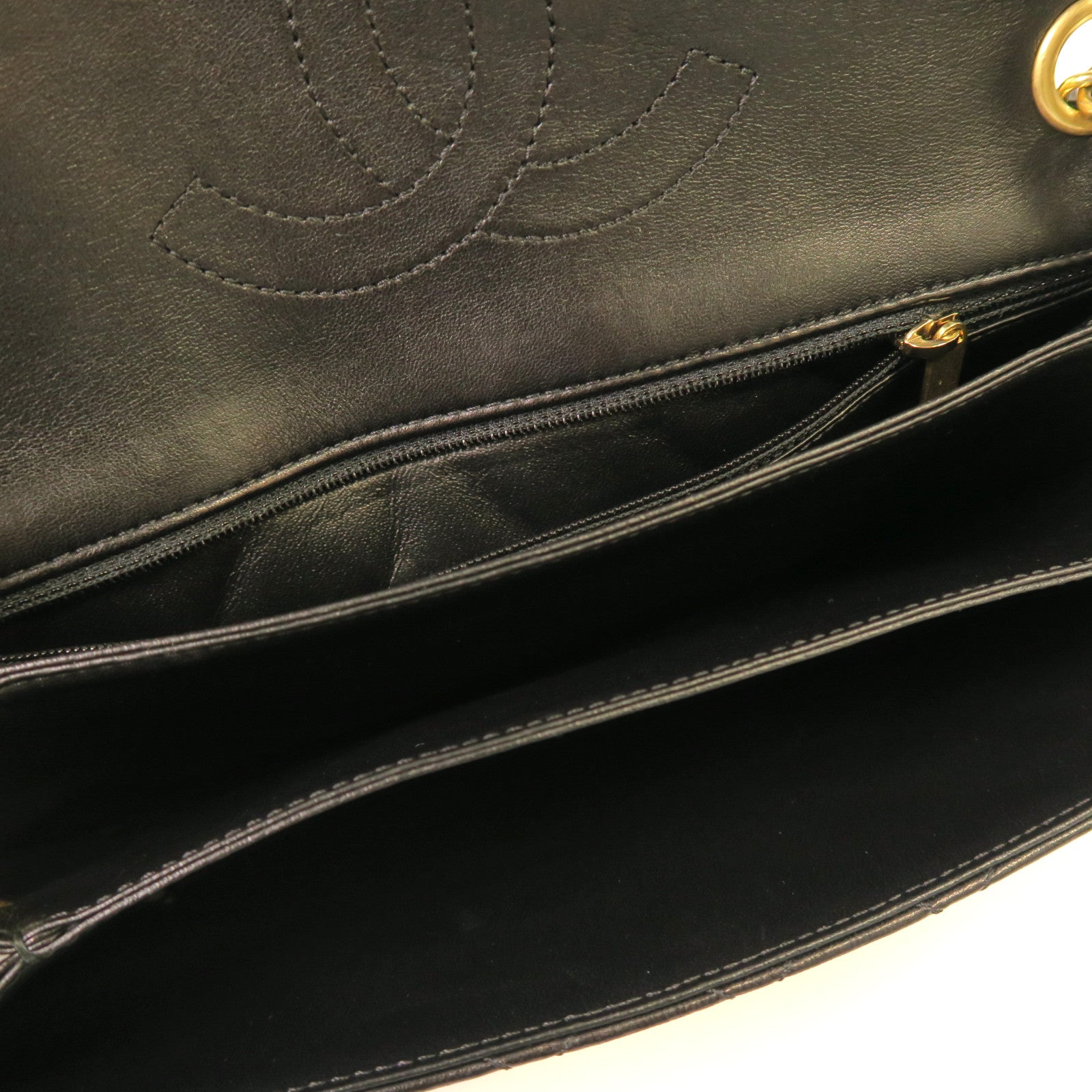 CHANEL 【激減優惠】菱格羊皮皮革Chain Shoulder金扣鏈帶肩背袋黑色