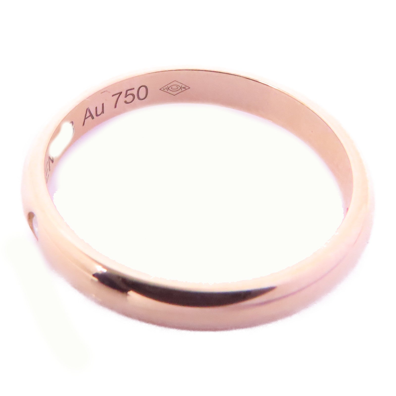 CARTIER 18K玫瑰金Fede 1895 1 Diamond Ring鑽石戒指US#4.25/Cartier#47
