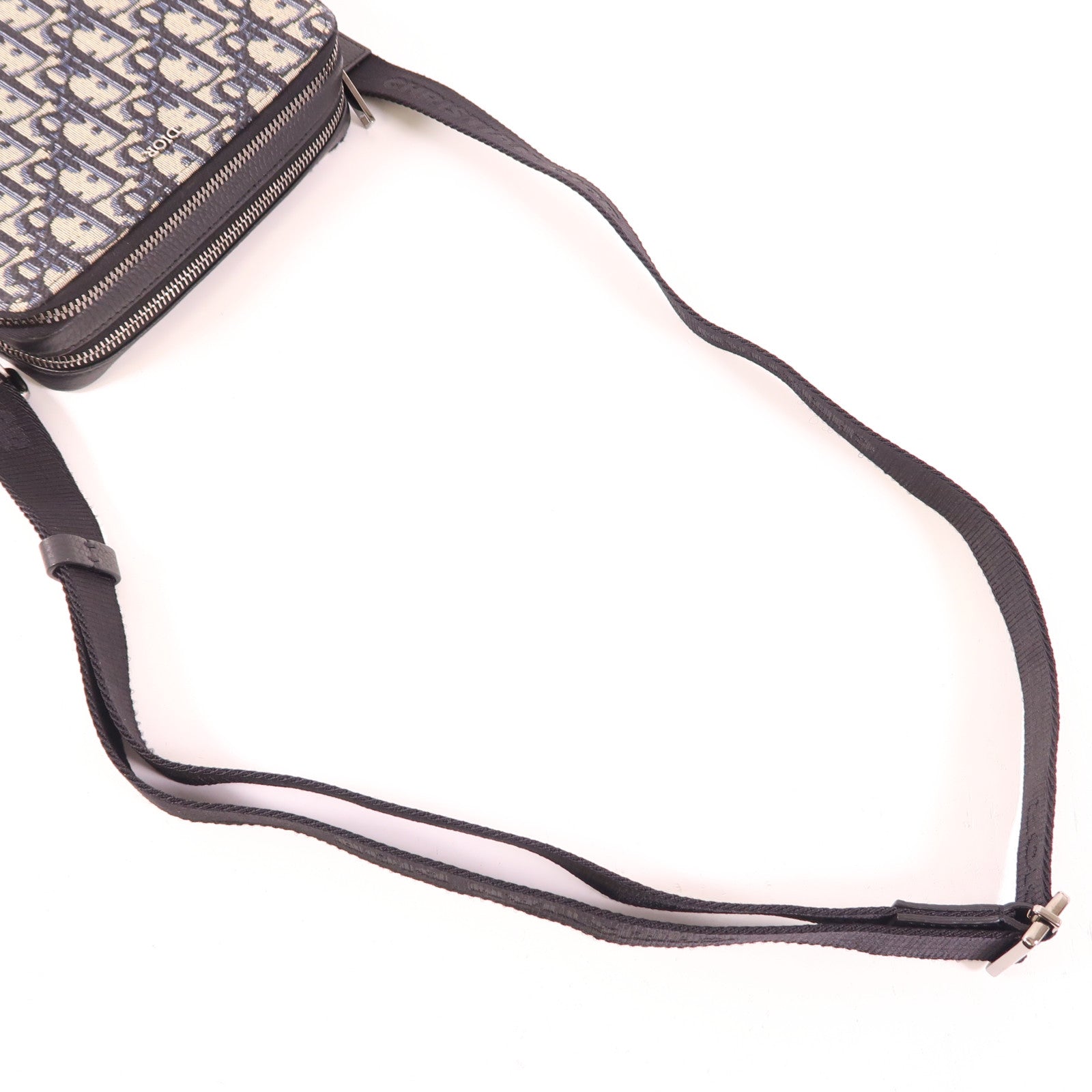 Dior 帆布Oblique Camera Bag銀扣肩背袋