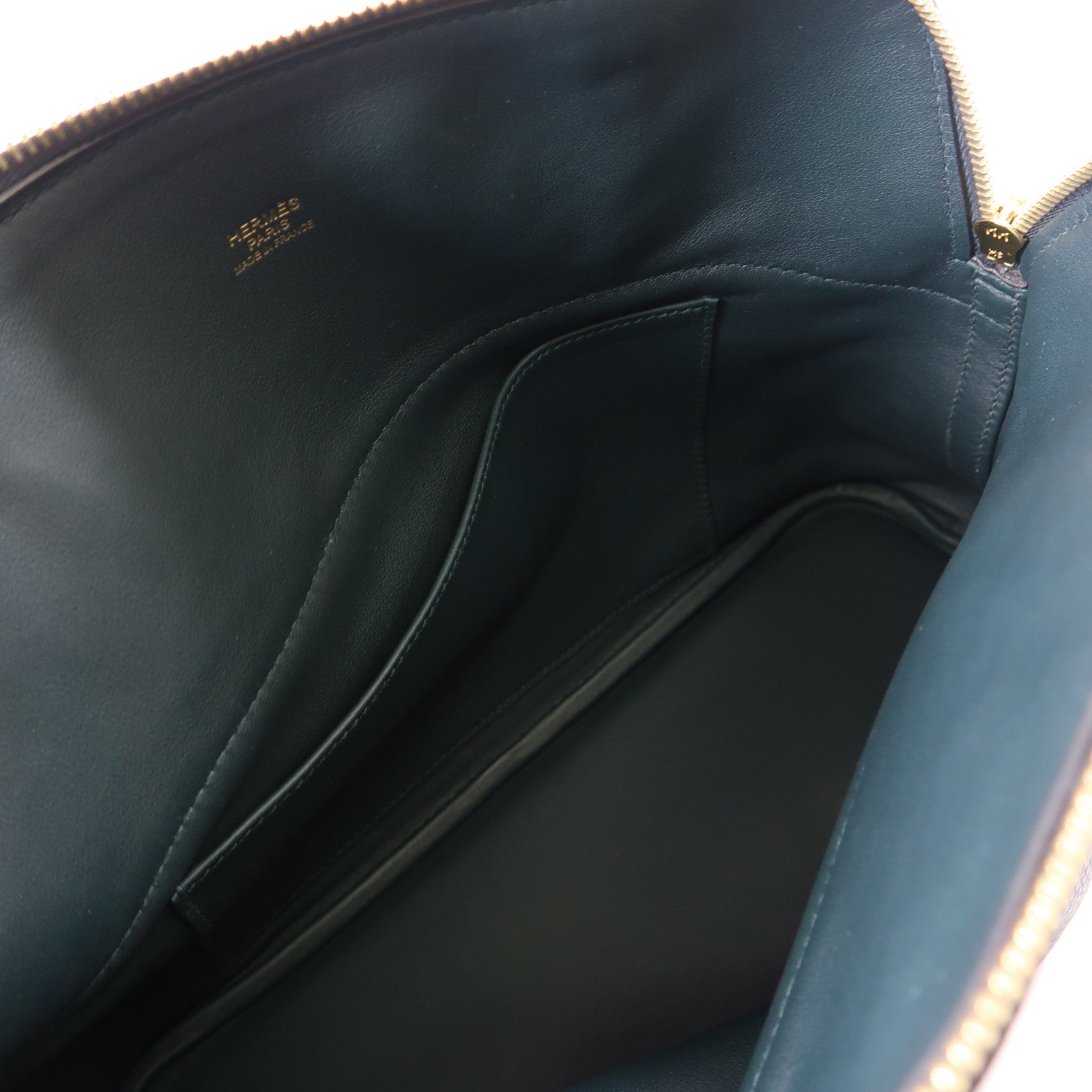 HERMES Clemence皮革Bolide 31銀扣手挽肩背兩用袋Colvert/鴨子藍