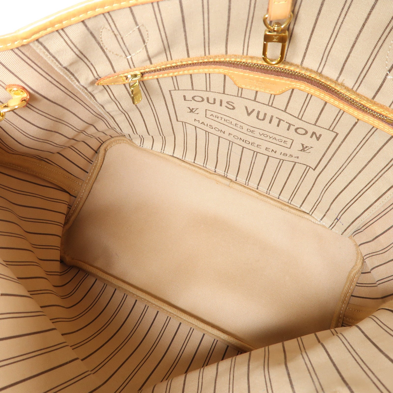 LOUIS VUITTON Monogram Neverfull MM金扣肩背袋啡色