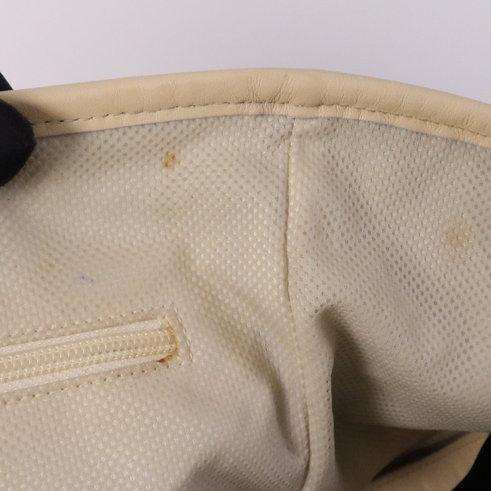 CHANEL 牛皮皮革/帆布Tote Bag銀扣肩背袋