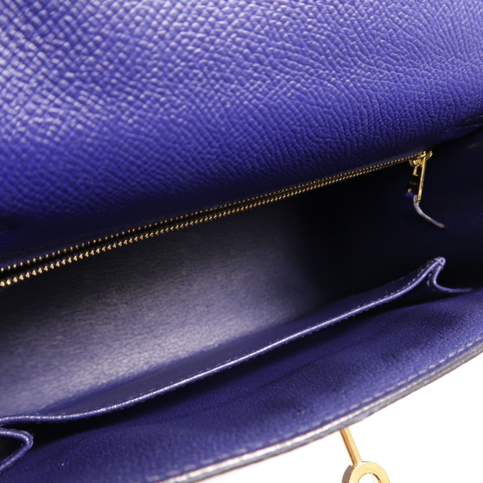 HERMES Epsom皮革Kelly 25手挽肩背兩用袋Bleu Encre