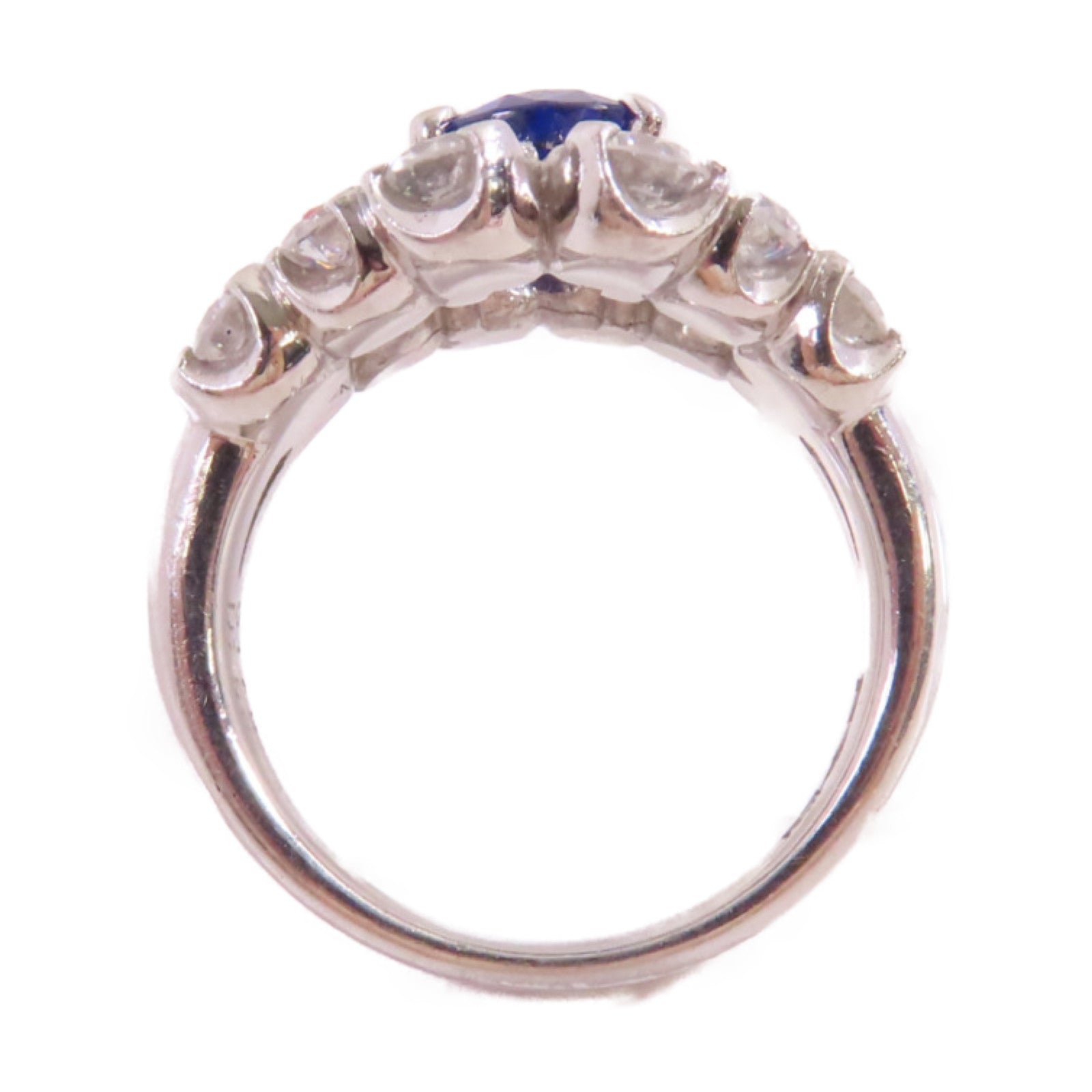 JEWELRY 【激減優惠】PT900鉑金/1.79ct藍寶石/2.50ct鑚石Sapphire Diamond Ring戒指US#7.5