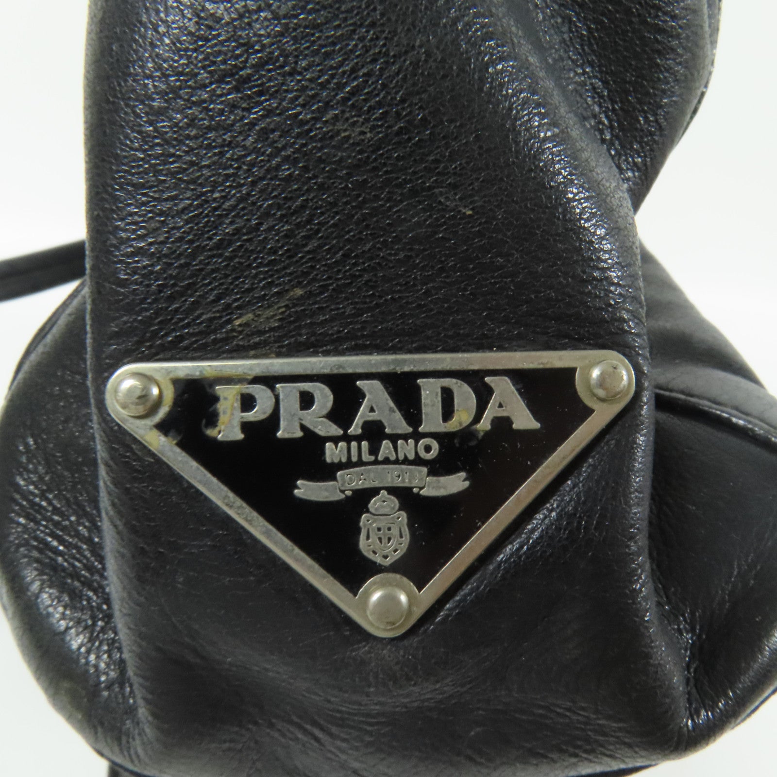 PRADA 牛皮皮革Shoulder Bag銀扣肩背袋