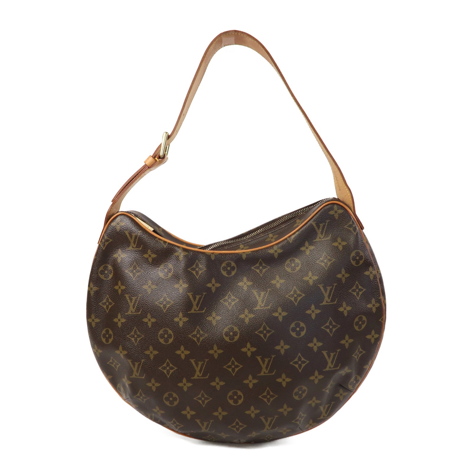 LOUIS VUITTON Monogram Croissant GM金扣肩背袋啡色