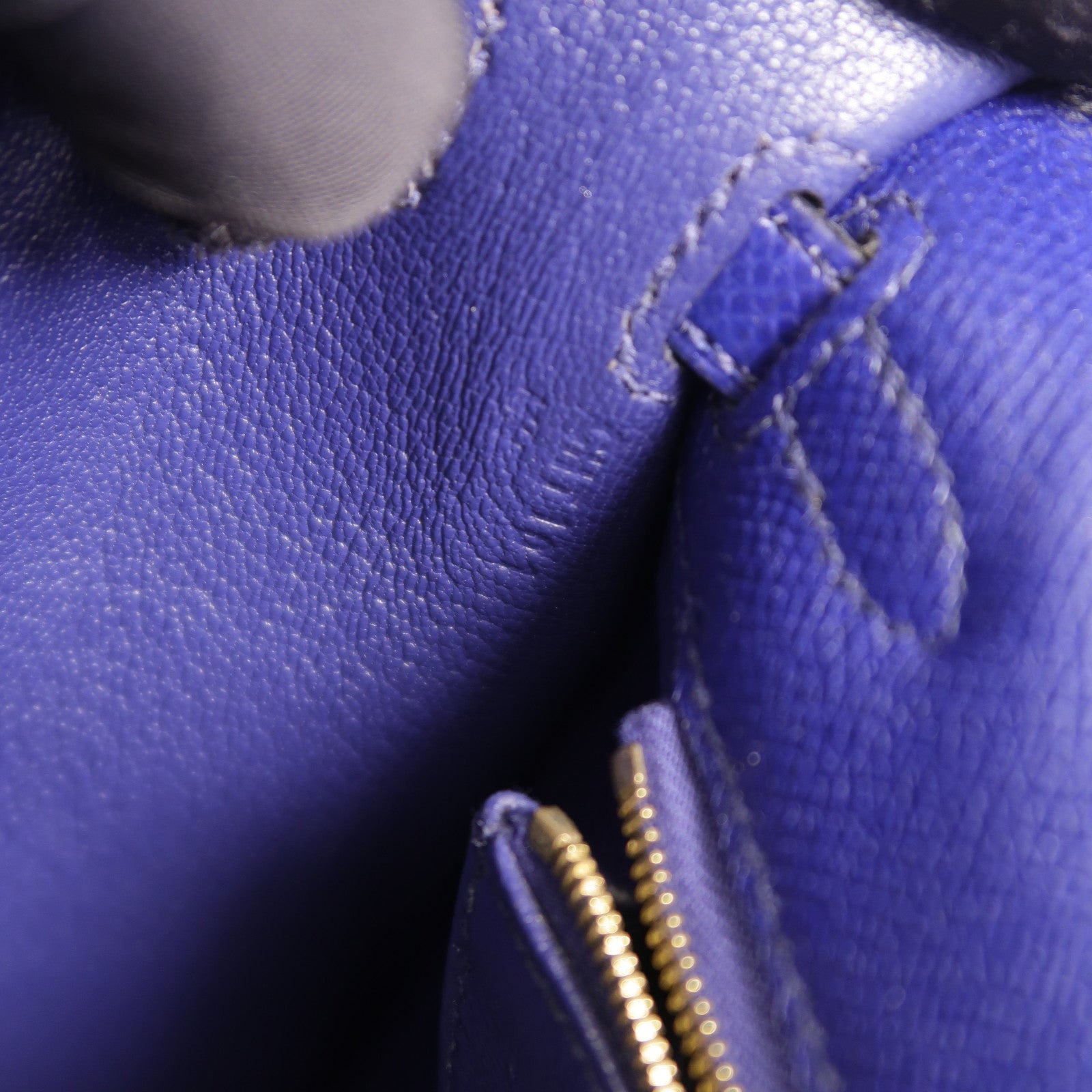 HERMES Epsom皮革Kelly 25手挽肩背兩用袋Bleu Encre