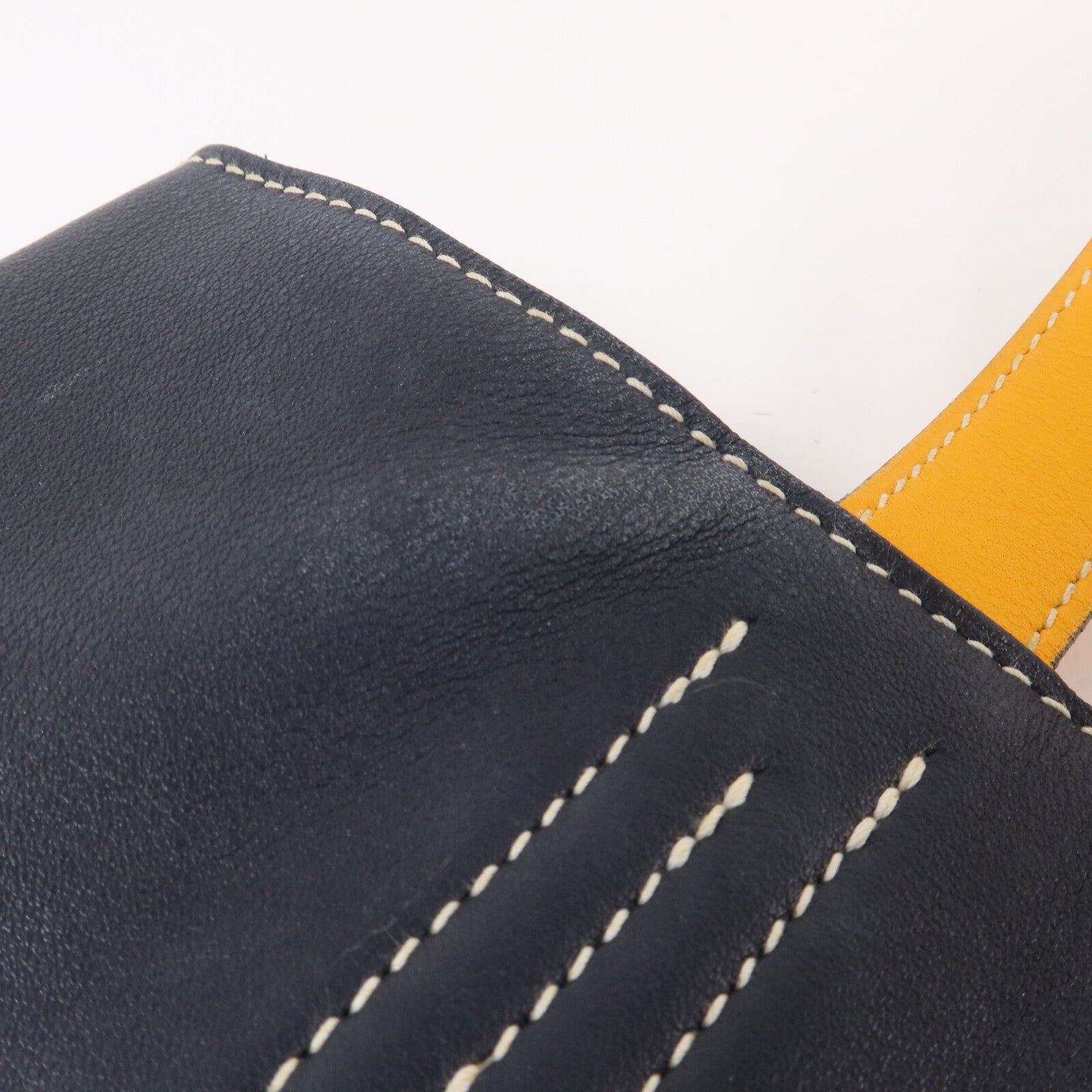 HERMES Swift皮革Double Sens 36手挽袋Bleu Indigo/Jaune d'Or/Cuivre