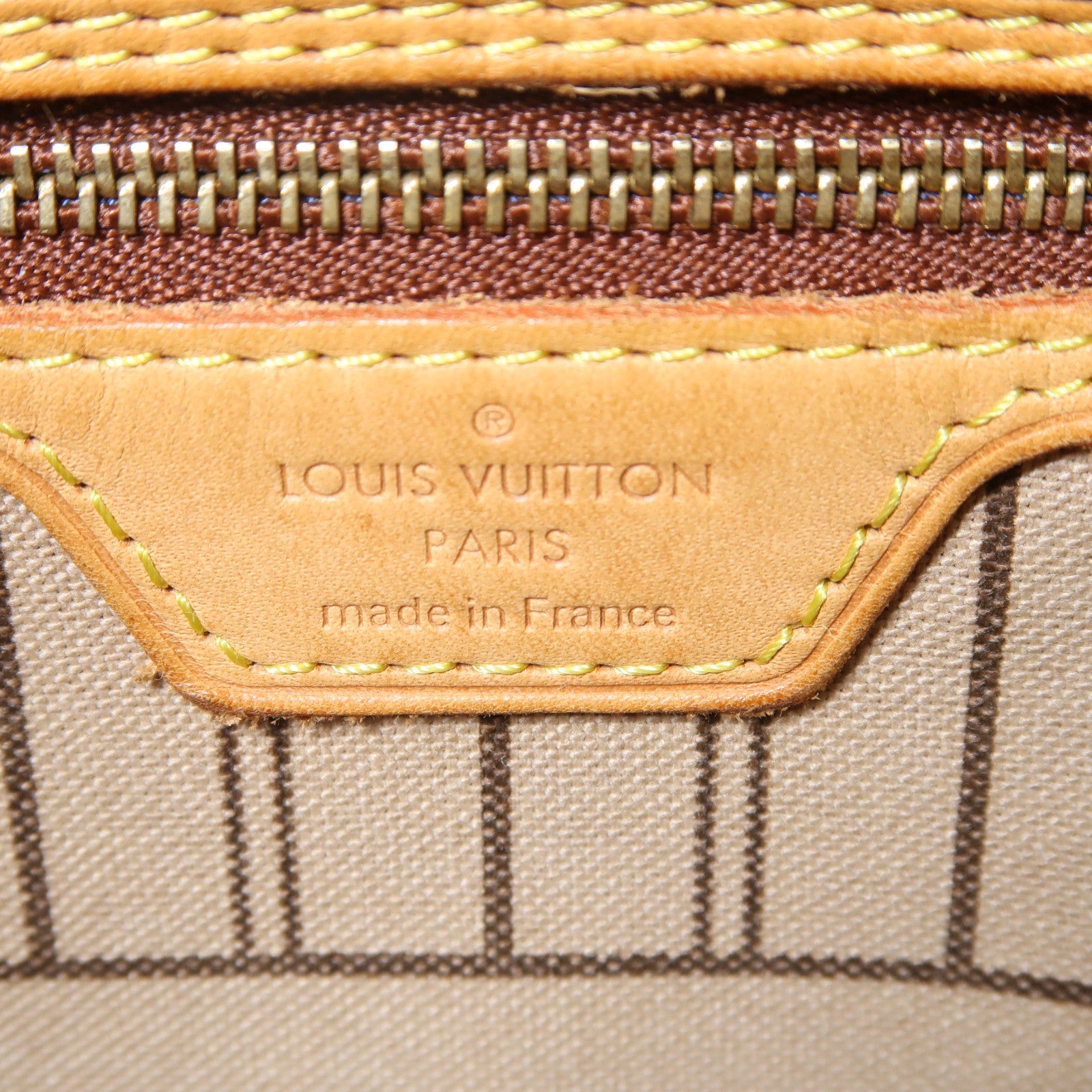 LOUIS VUITTON Monogram Neverfull MM金扣肩背袋啡色
