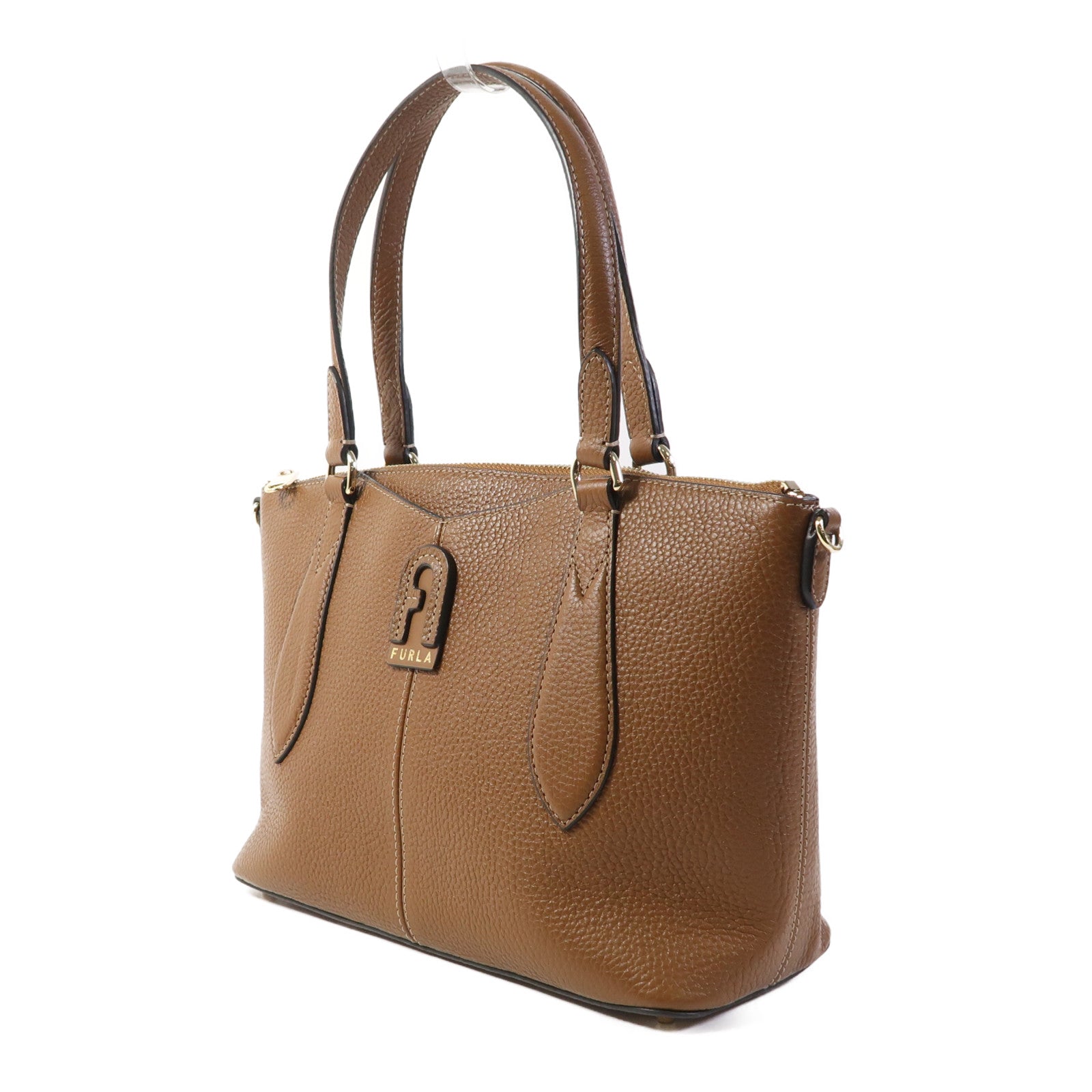 Furla 牛皮皮革Shoulder Bag金扣手挽肩背兩用袋