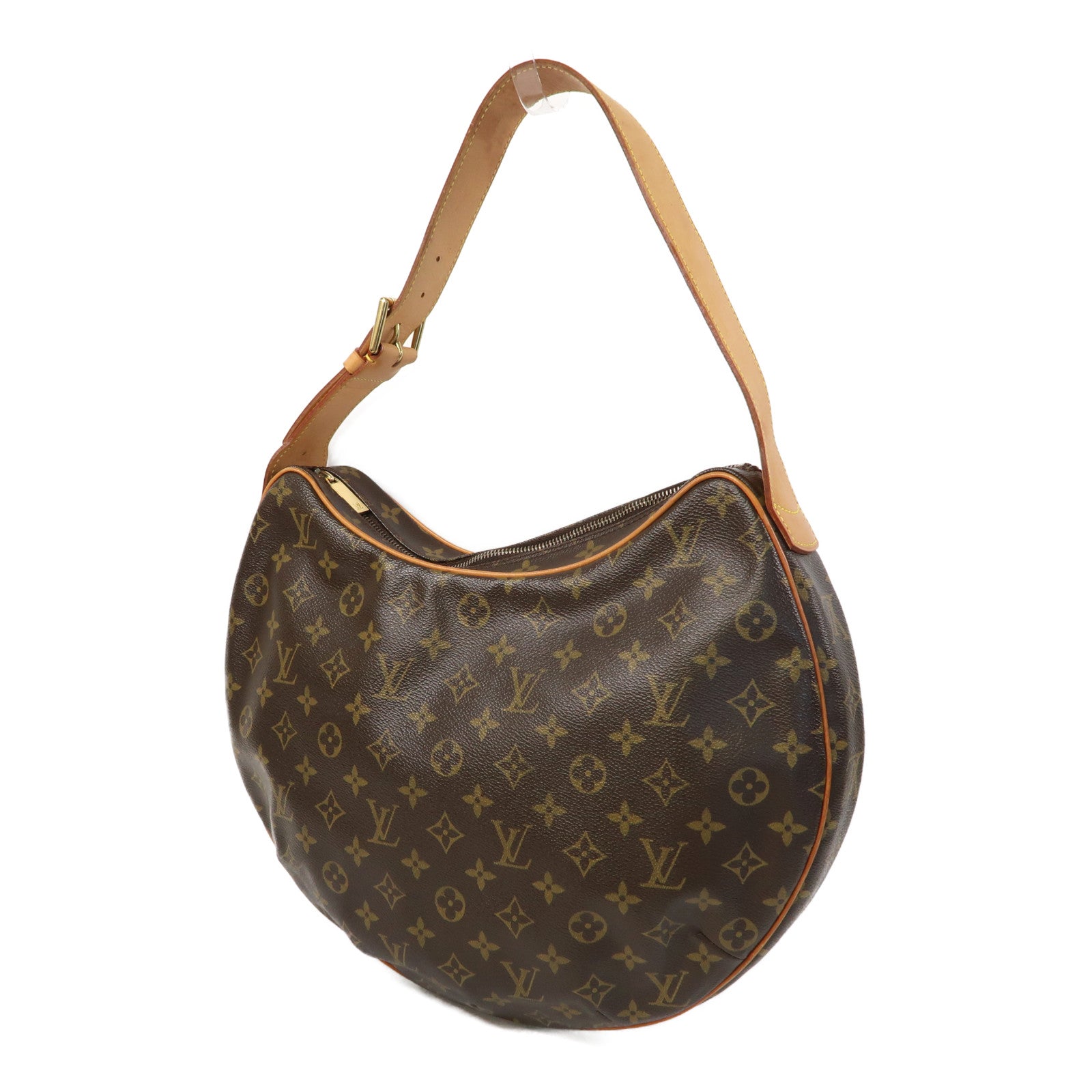 LOUIS VUITTON Monogram Croissant GM金扣肩背袋啡色
