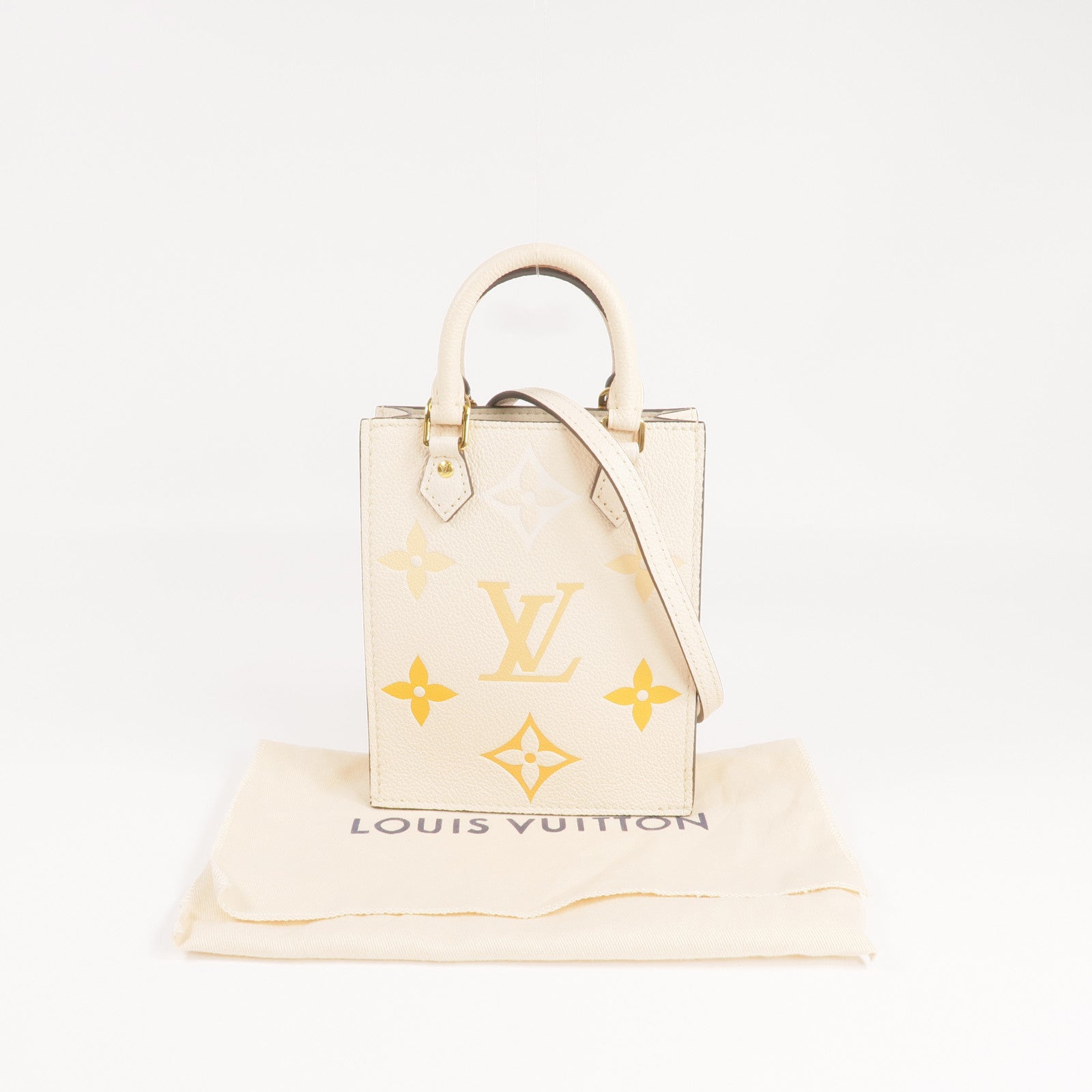 LOUIS VUITTON Monogram Empreinte Petit Sack Plat金扣手挽肩背兩用袋