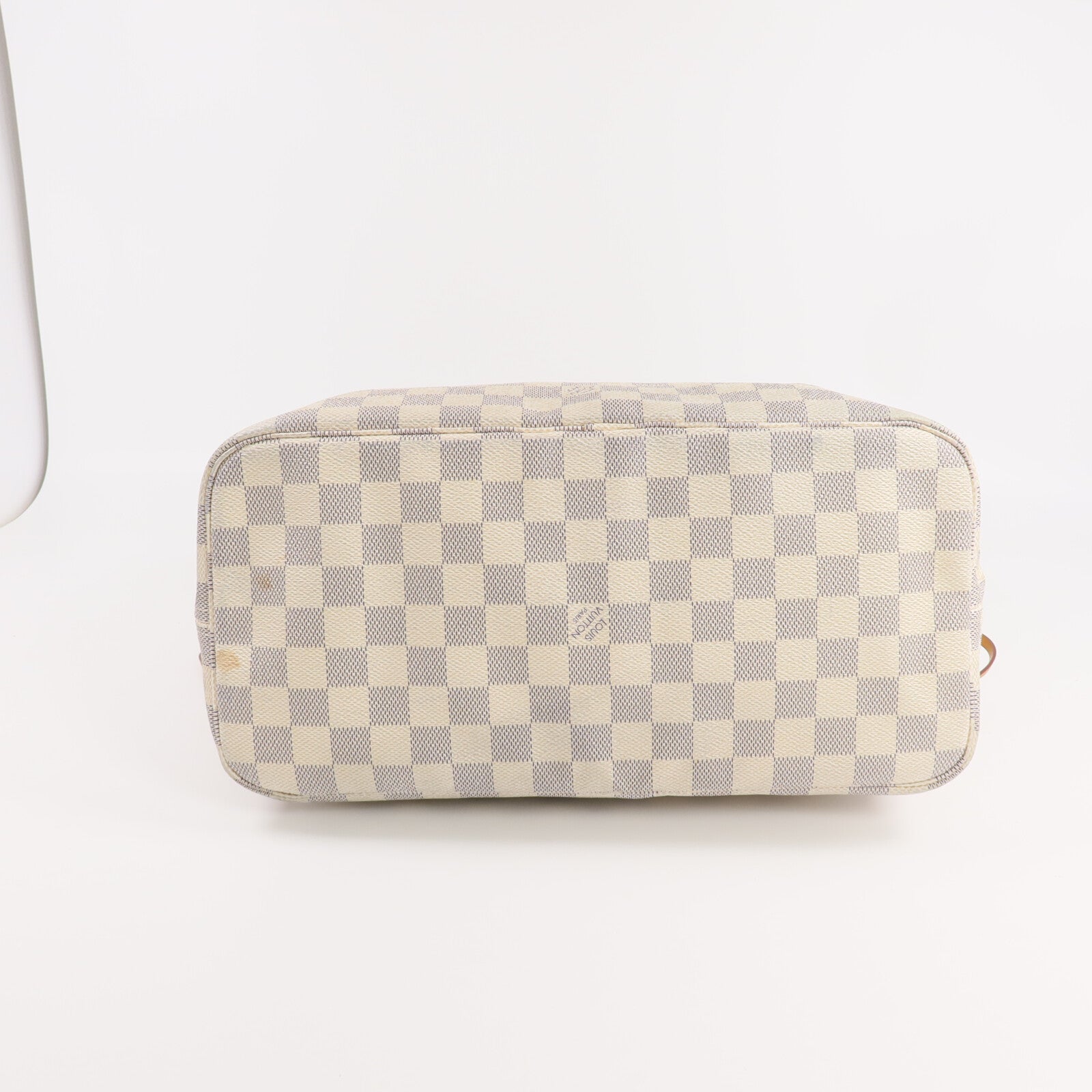 LOUIS VUITTON Damier Neverfull MM金扣手挽袋