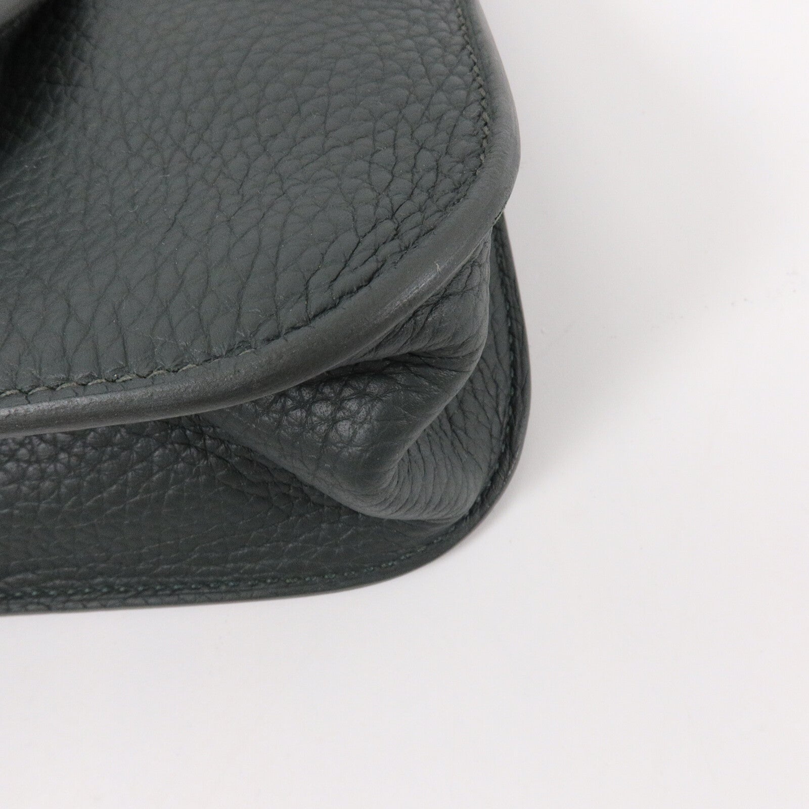 HERMES Clemence皮革Halzan 25手挽肩背兩用袋Vert Cypres
