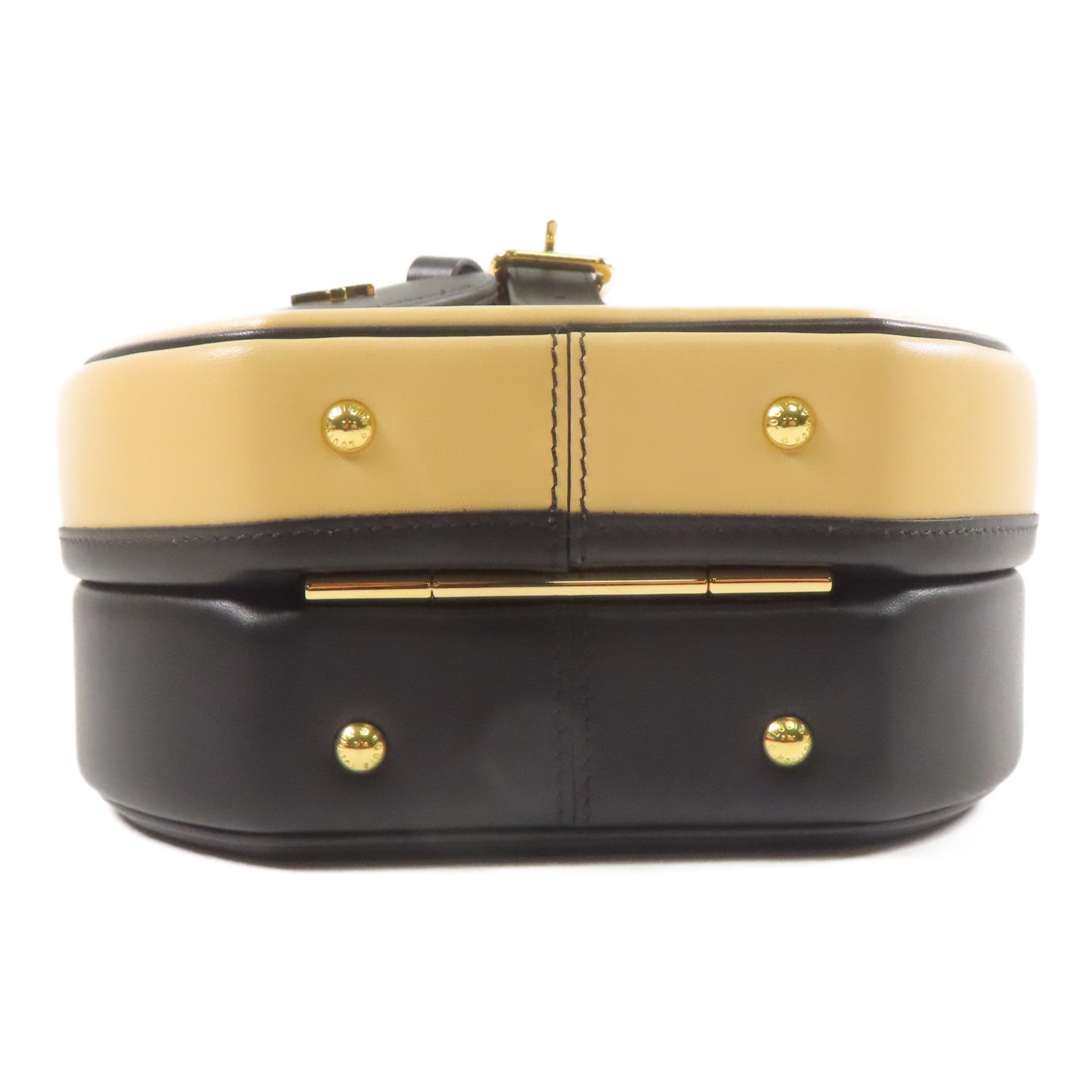 LOUIS VUITTON 牛皮皮革Petite Boite Chapeau金扣手挽肩背兩用袋啡色/黑色