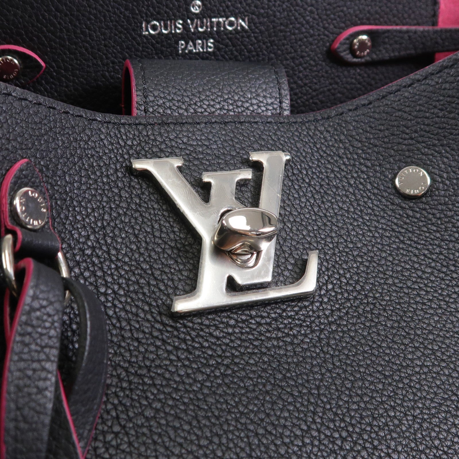 LOUIS VUITTON 牛皮皮革Lockme銀扣肩背袋