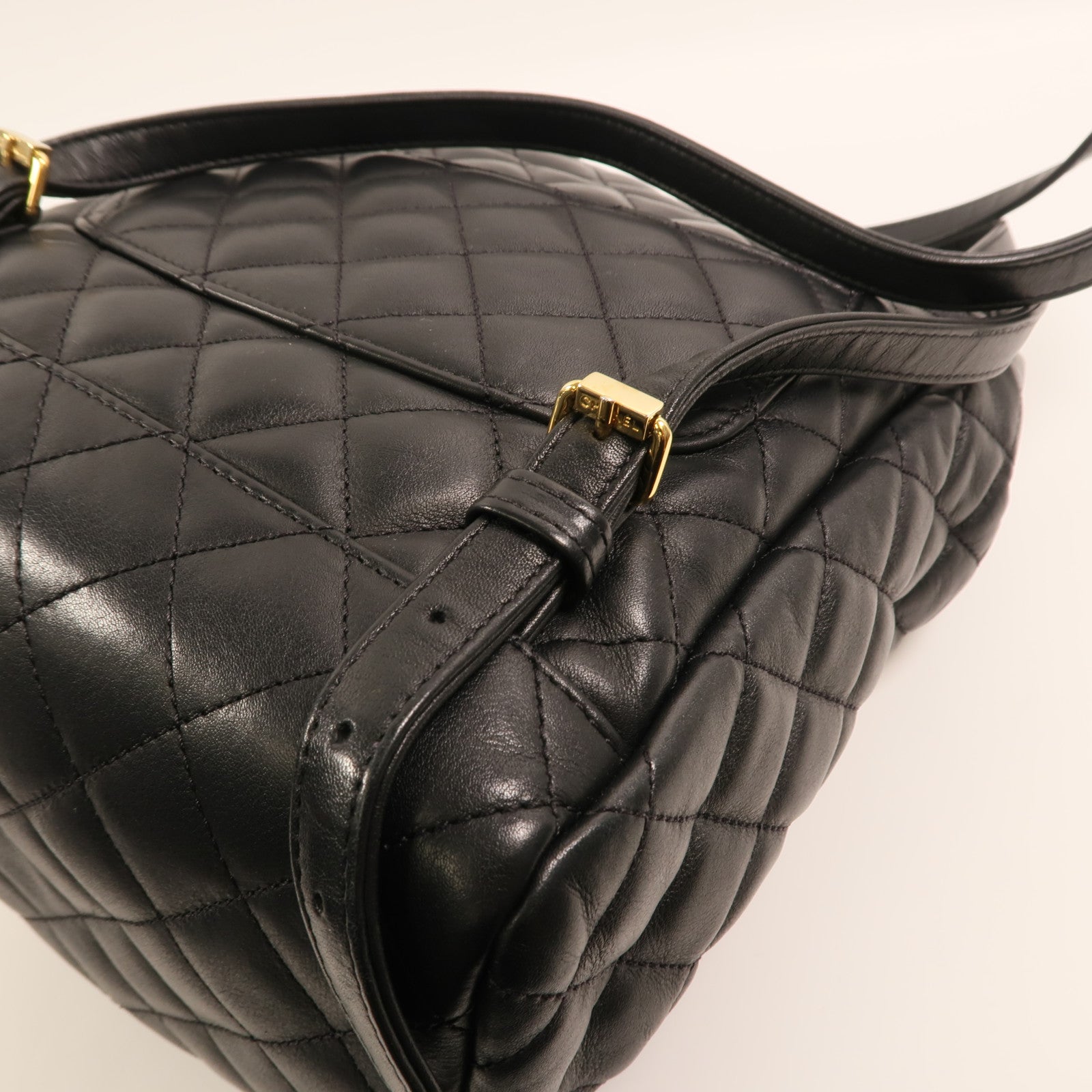 CHANEL 羊皮皮革Backpack Small金扣背包