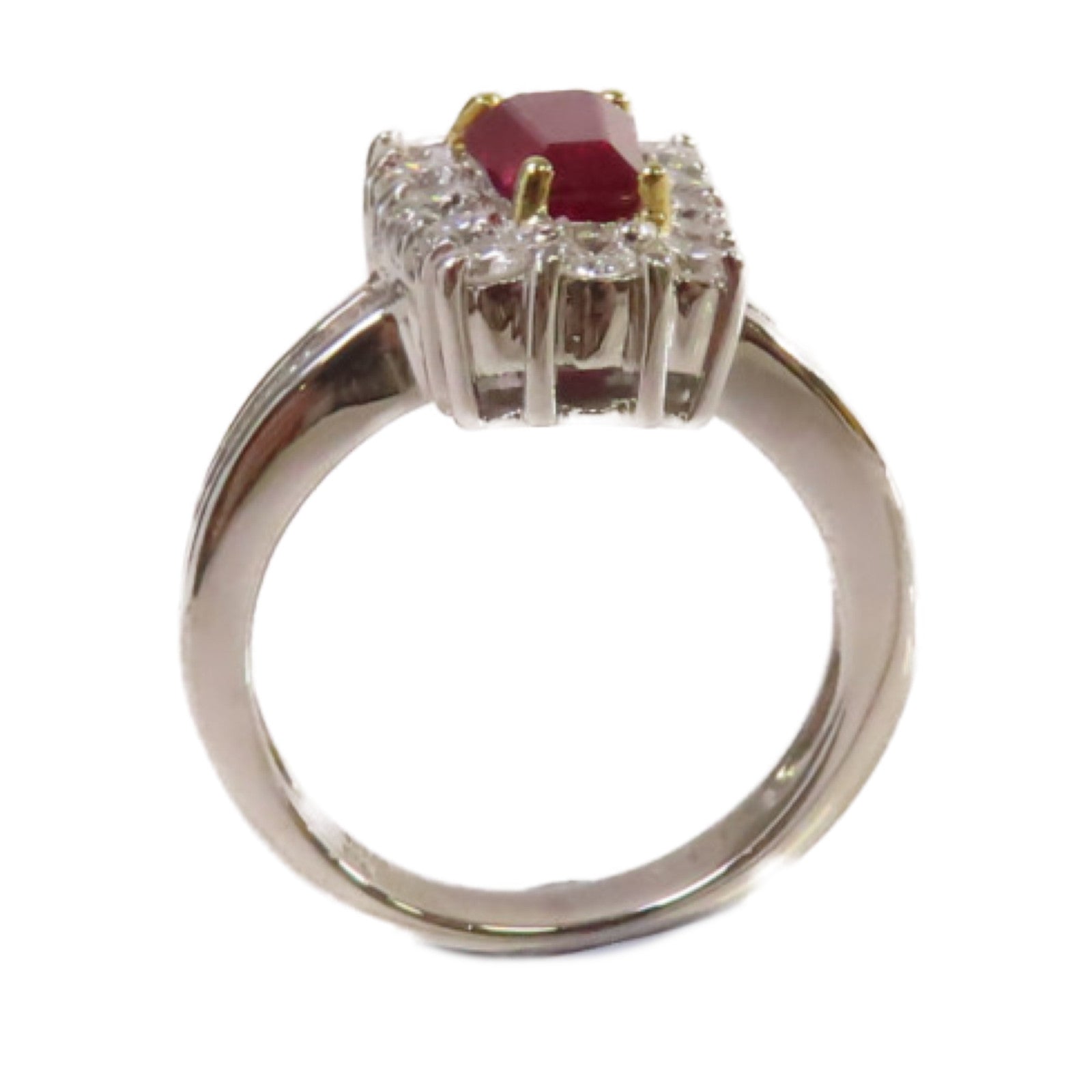 JEWELRY 【激減優惠】PT900鉑金/18K黃金/1.58ct紅寶石/1.38ct鑽石Ruby Ring戒指US#6.25