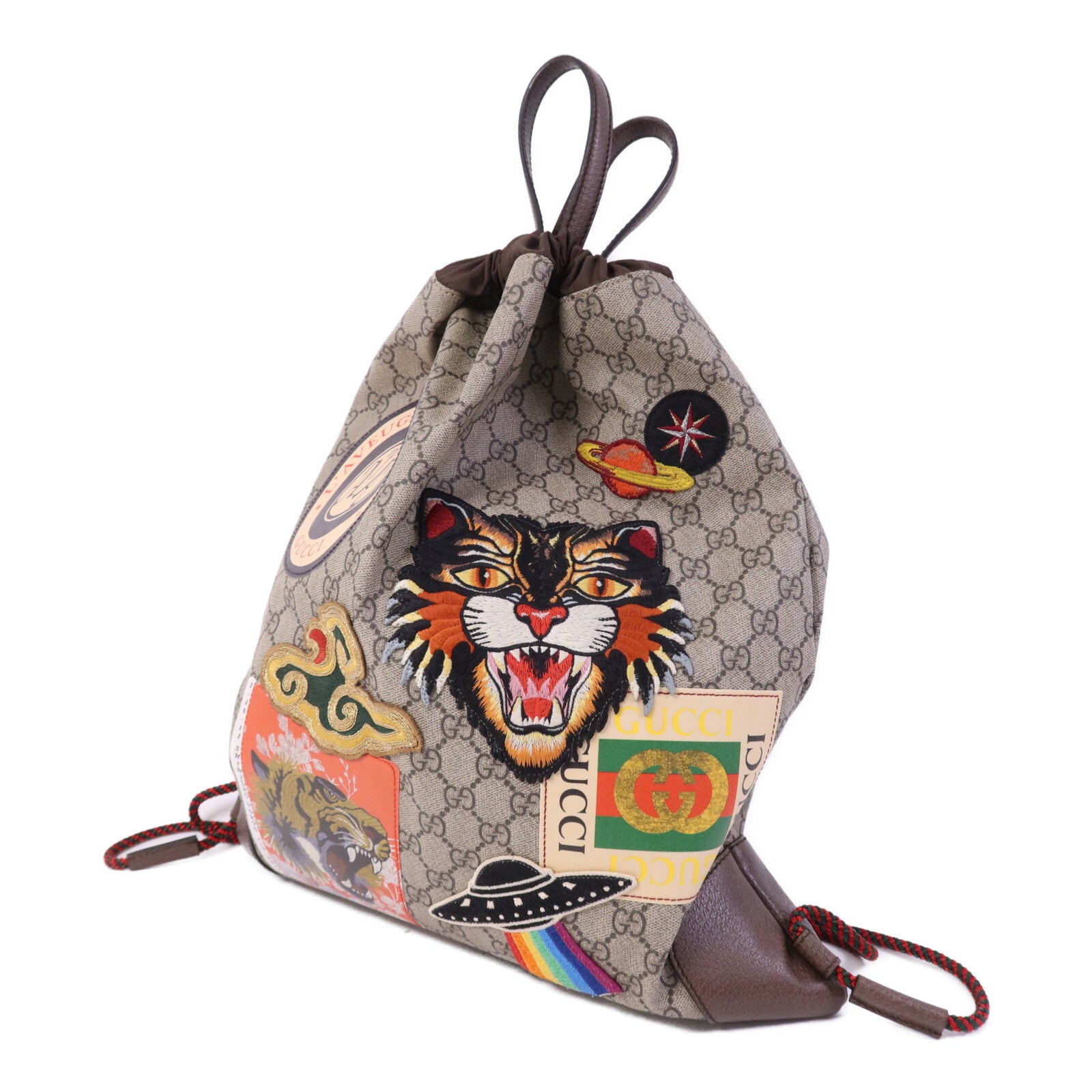 GUCCI 塗層帆布Supreme Courier Backpack金扣背包