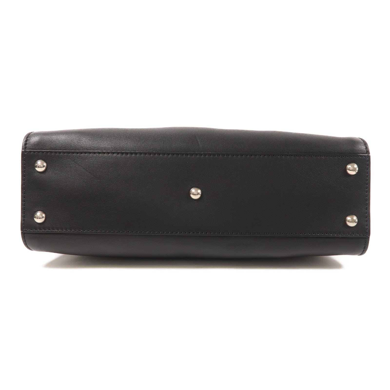 FENDI 牛皮/蛇皮皮革Peekaboo銀扣手挽肩背兩用袋