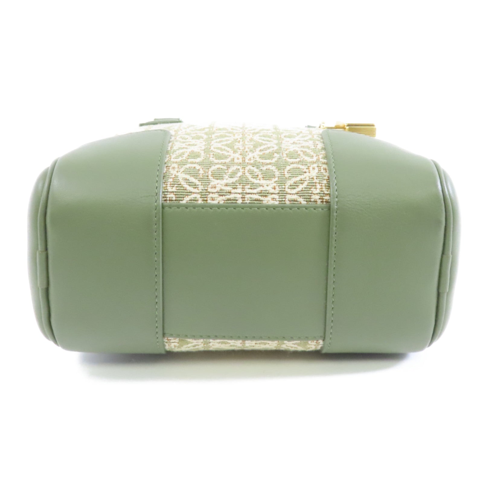 LOEWE 帆布/牛皮皮革Amazona 16金扣手挽肩背兩用袋綠色