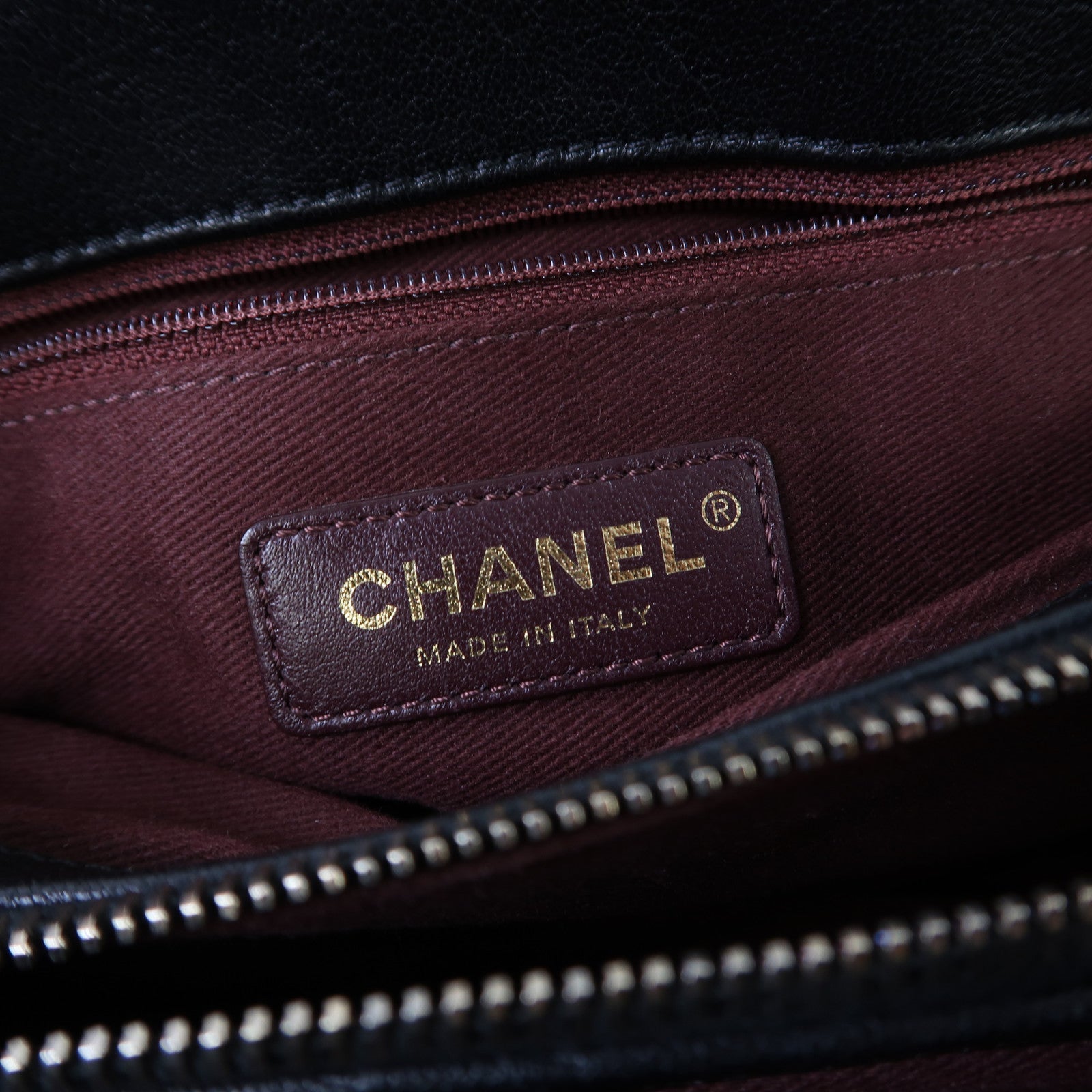 CHANEL 菱格牛皮皮革Shoulder Bag金扣手挽肩背兩用袋黑色