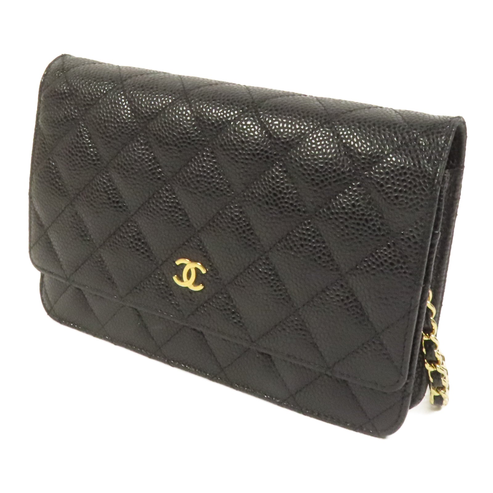 CHANEL 牛皮皮革WOC Wallet On Chain金扣鏈帶肩背袋