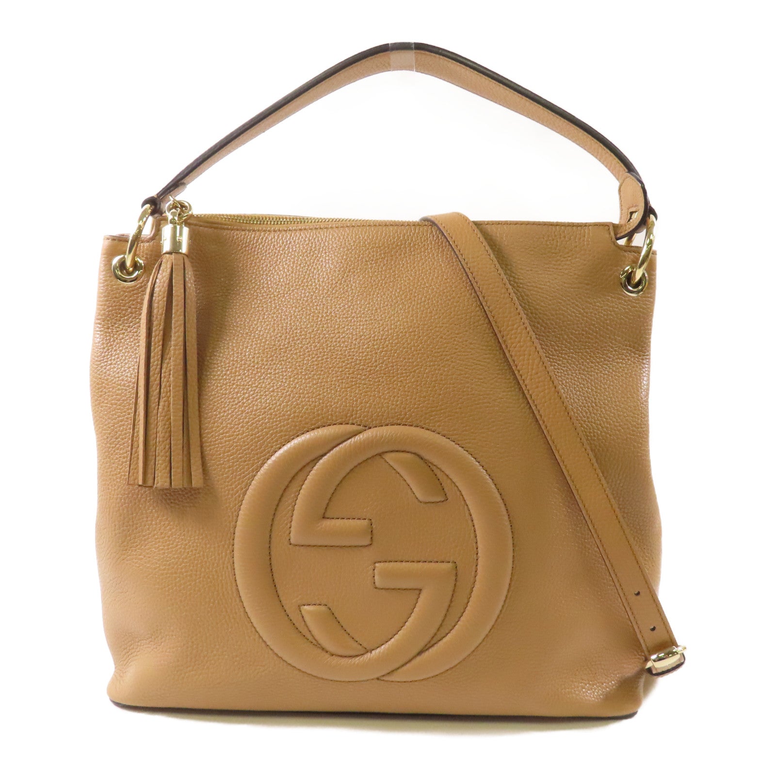 GUCCI 牛皮皮革Soho Interlocking G金扣手挽肩背兩用袋