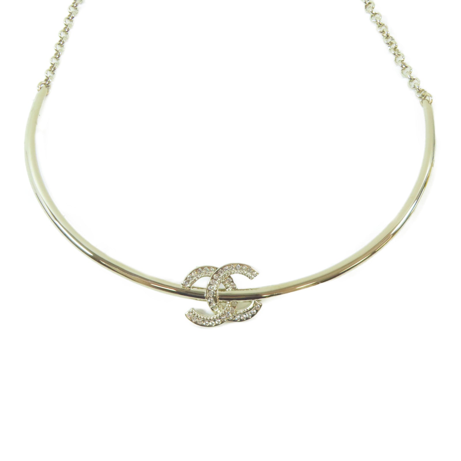 CHANEL 金屬Necklace項鍊銀色#48cm